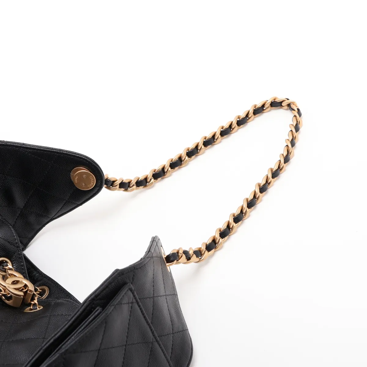 [Individually packaged] Chanel 25 Small Caviar Skin Chain Shoulder Bag, Black with Gold Hardware, CN7A6CJK, Random Plate, AS5293 — view 5