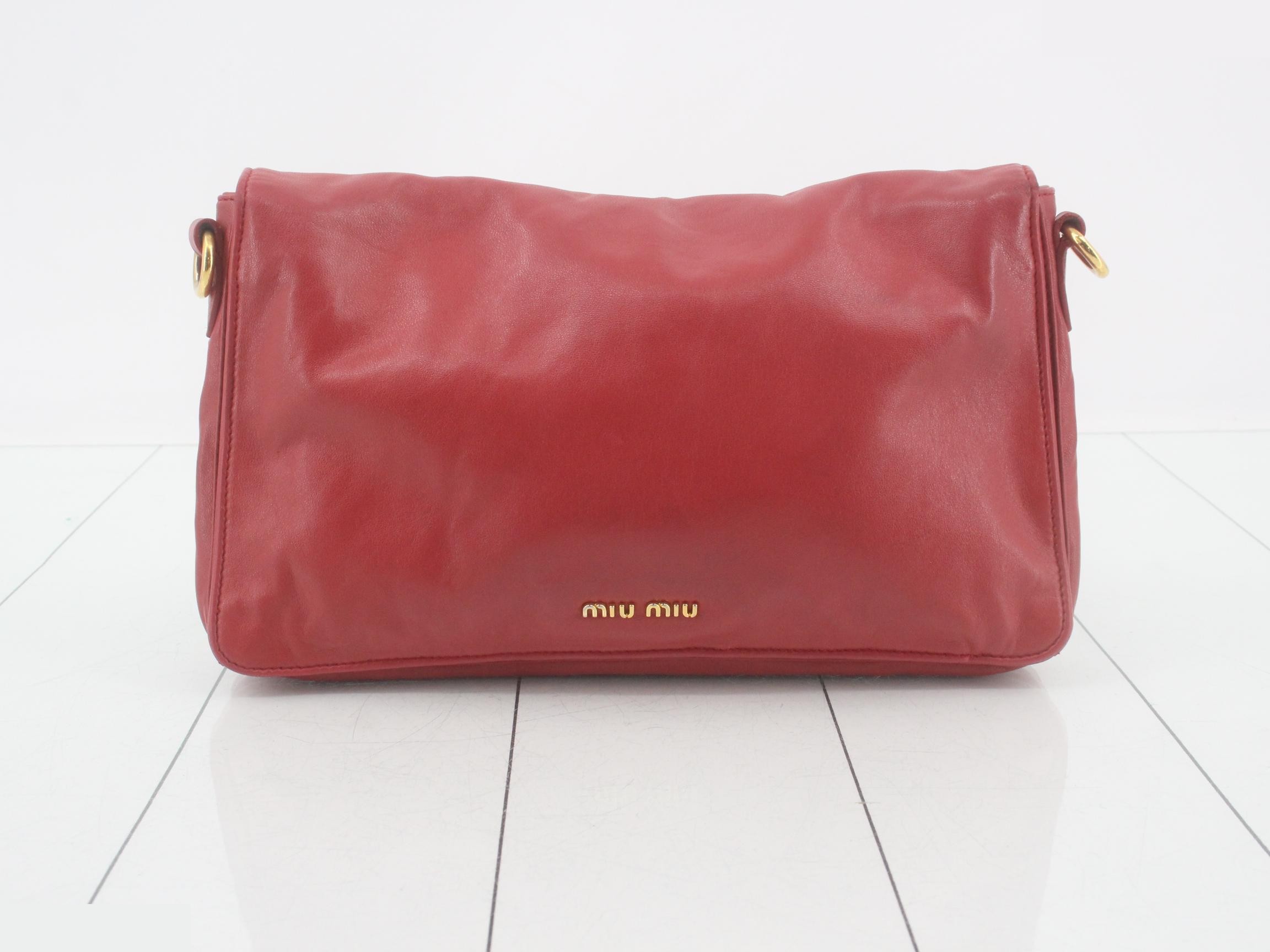 Padlock Shoulder Bag, Sacoche, Leather, Red — view 2