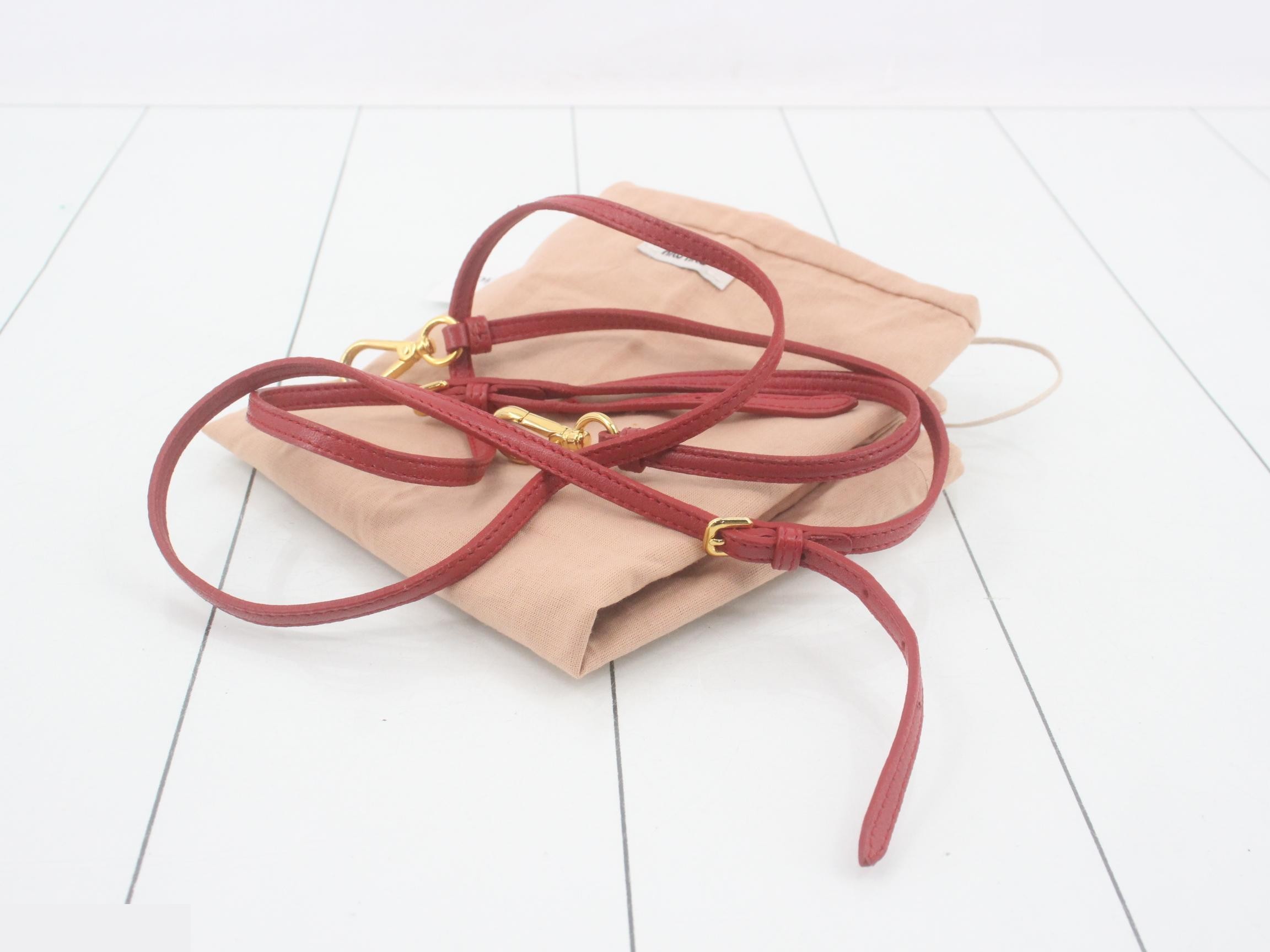Padlock Shoulder Bag, Sacoche, Leather, Red — view 7