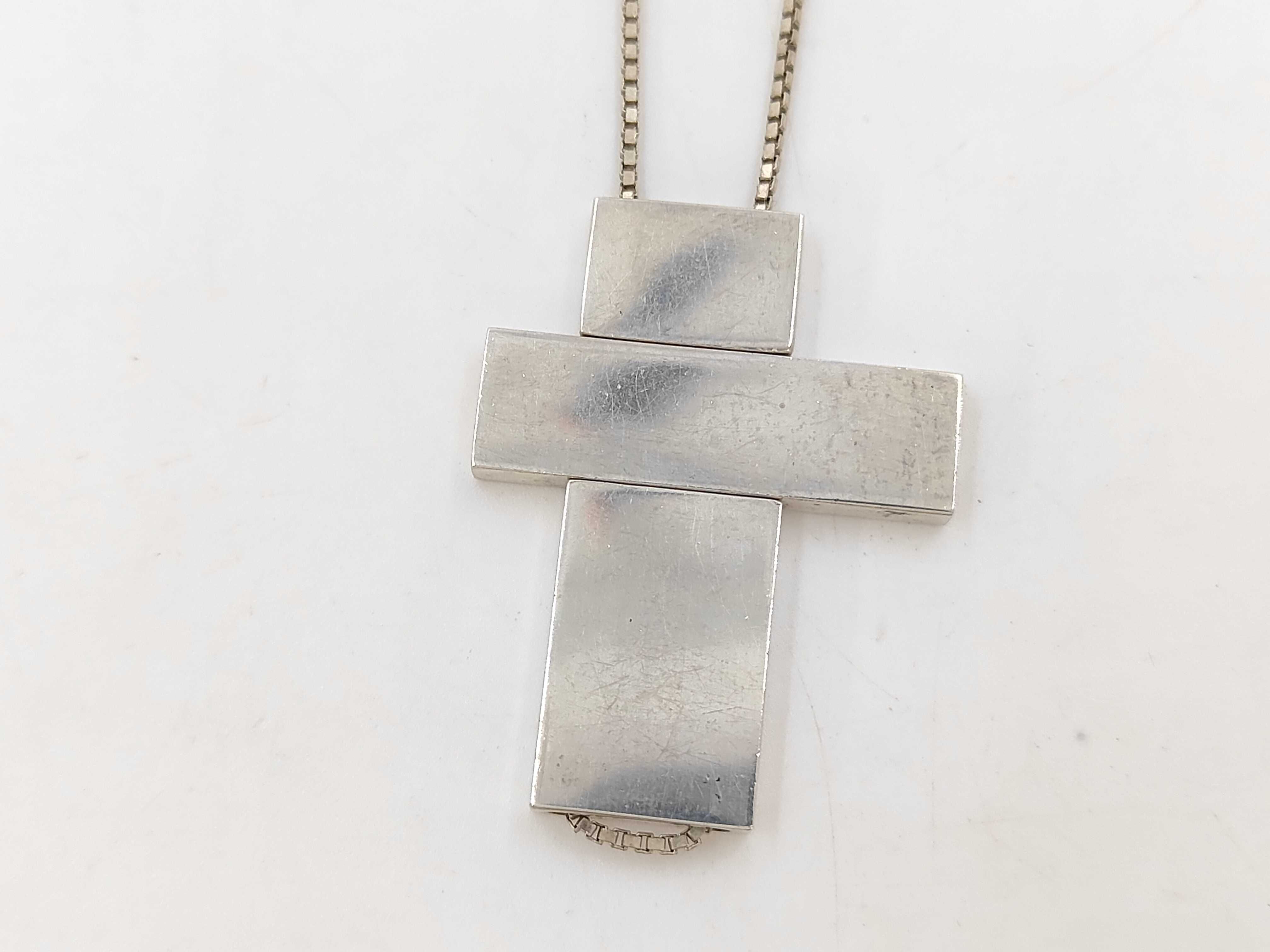 necklace, separate cross design, 925 sterling silver, 19.3g. — view 2