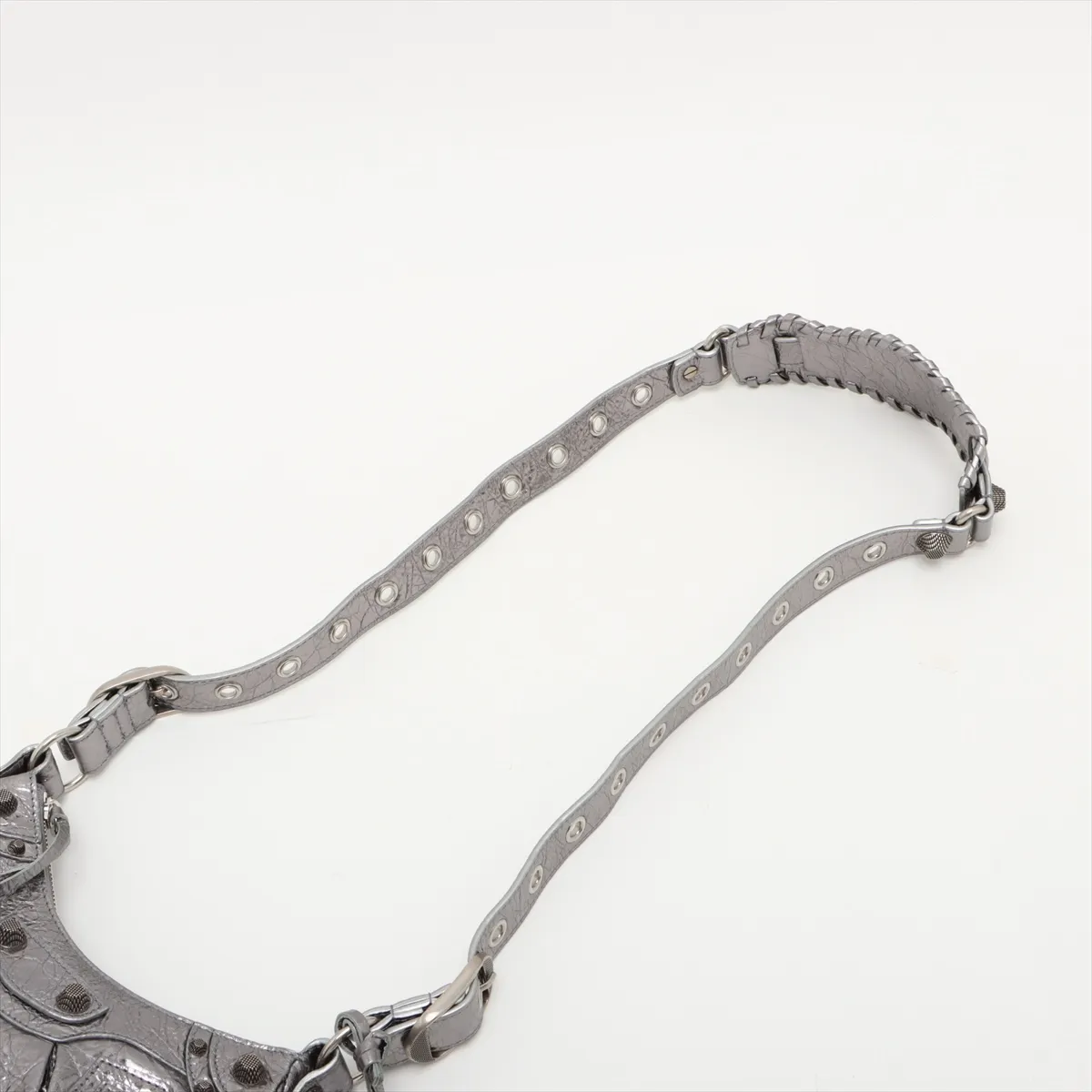 Luka Gol XS Leather Shoulder Bag Silver 671309 with Mirror — view 5