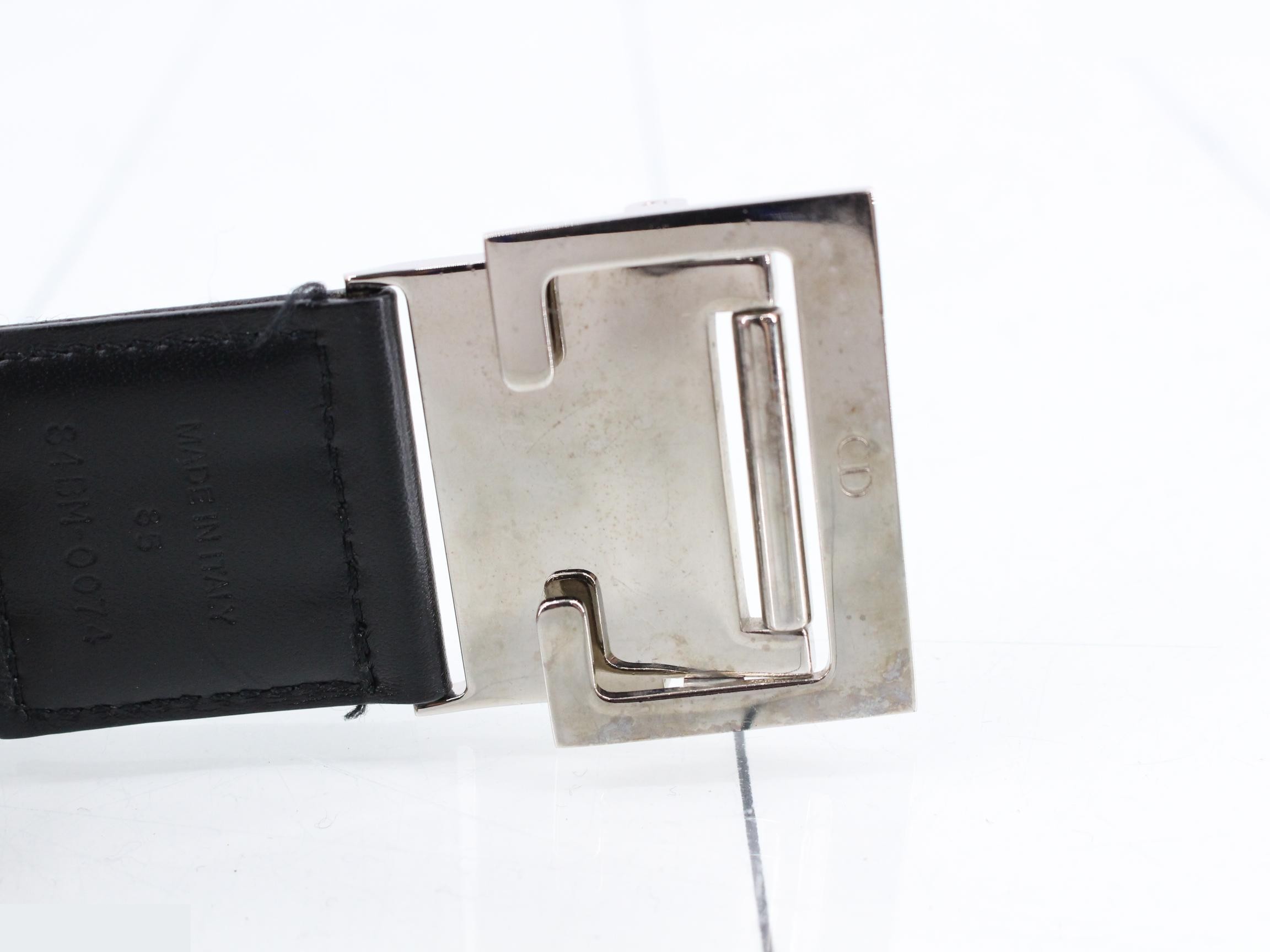 CD logo buckle belt, fabric, 34BM-0074 belt — view 3
