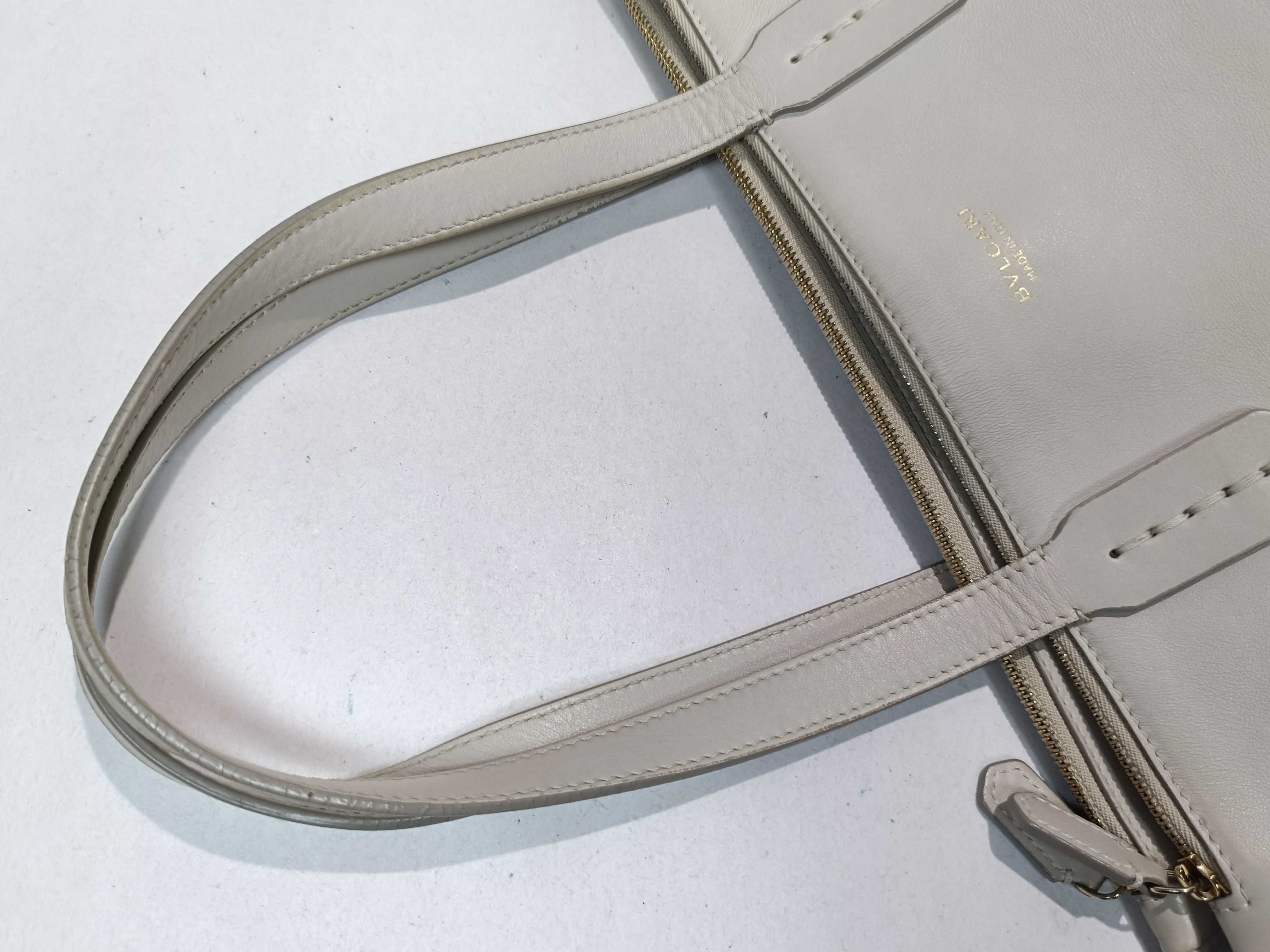 Bulgari Tote Bag Leather Ivory Tote Bag — view 3