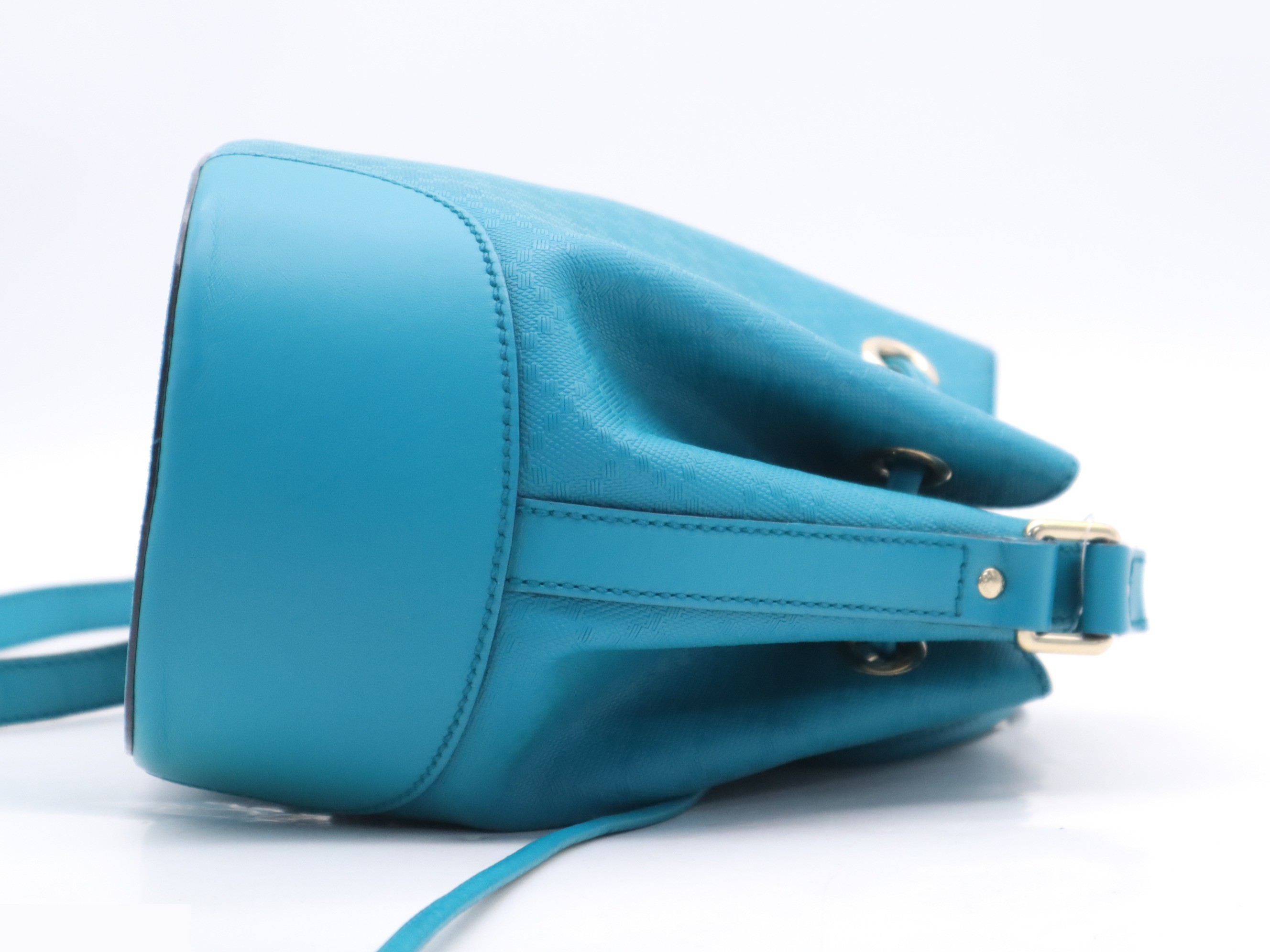 GG Embossed Bright Diamante Bucket Shoulder Bag, Blue — view 5