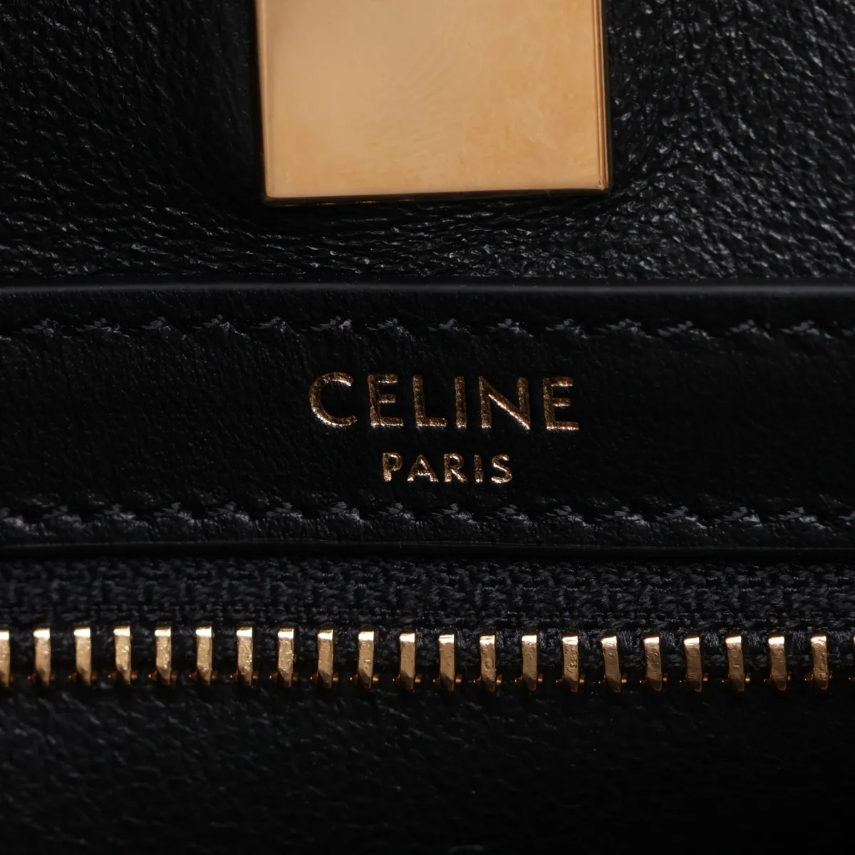 Cabas 16 Seize Leather Tote Bag, Black — view 9