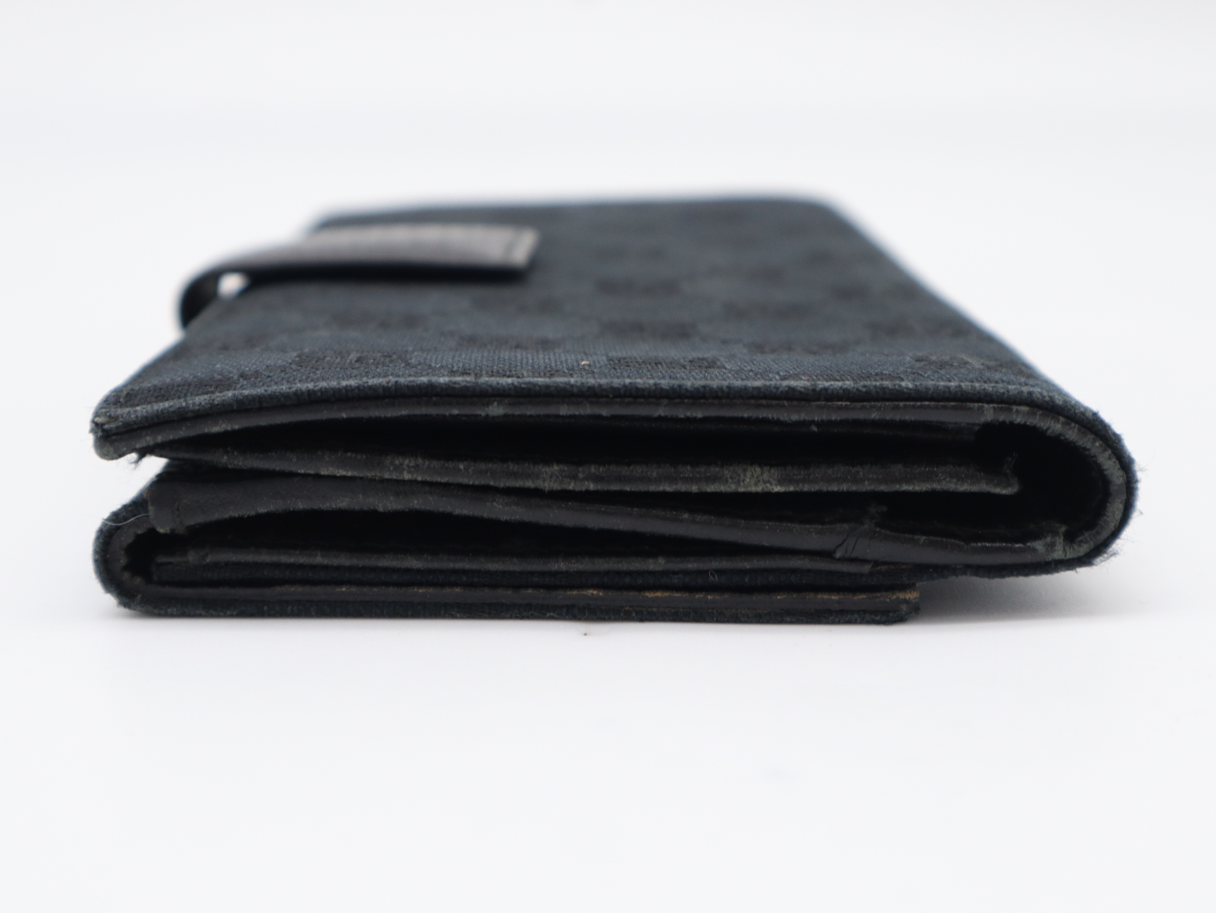 137375GG Canvas Horsebit Long Wallet, Black — view 6