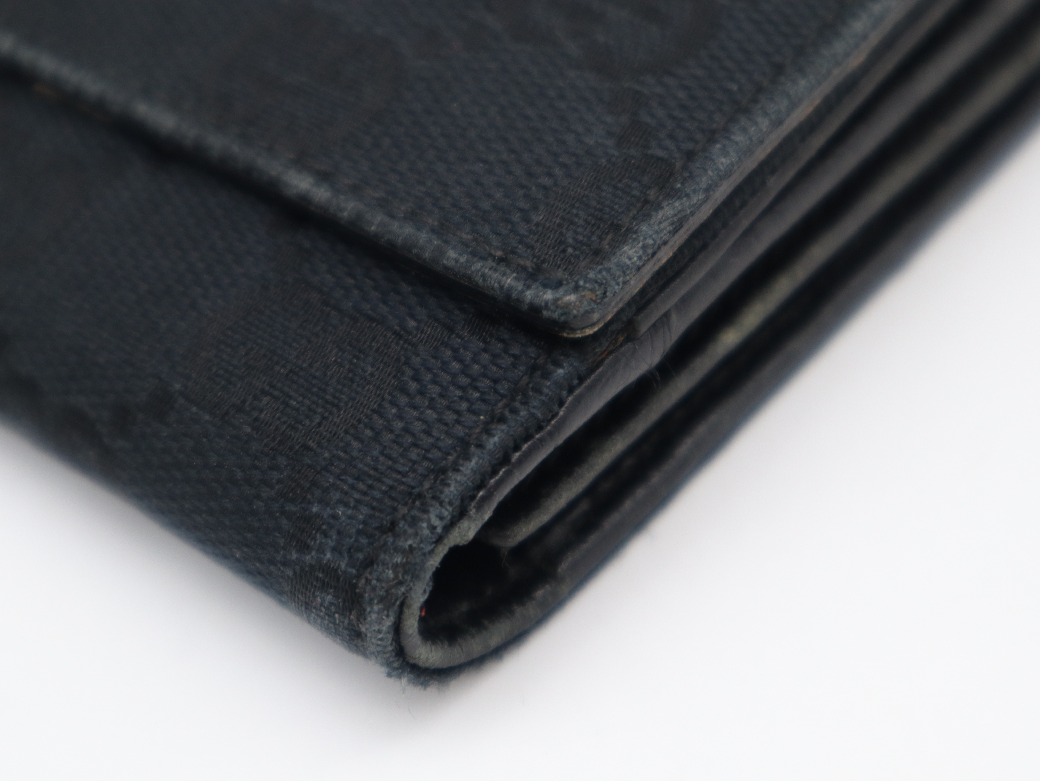 137375GG Canvas Horsebit Long Wallet, Black — view 8