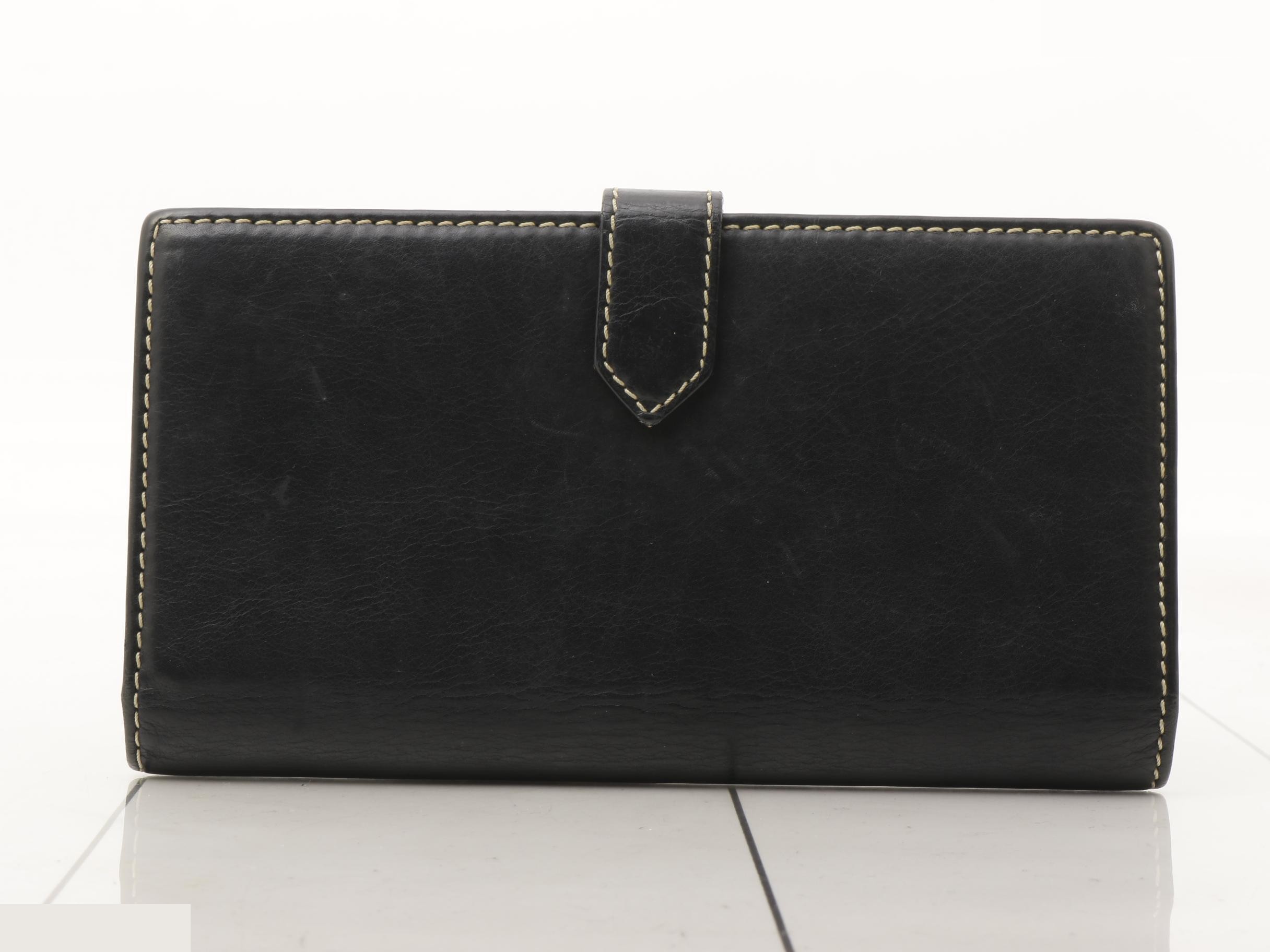 Flap-closure long wallet, bag/wallet, black — view 2