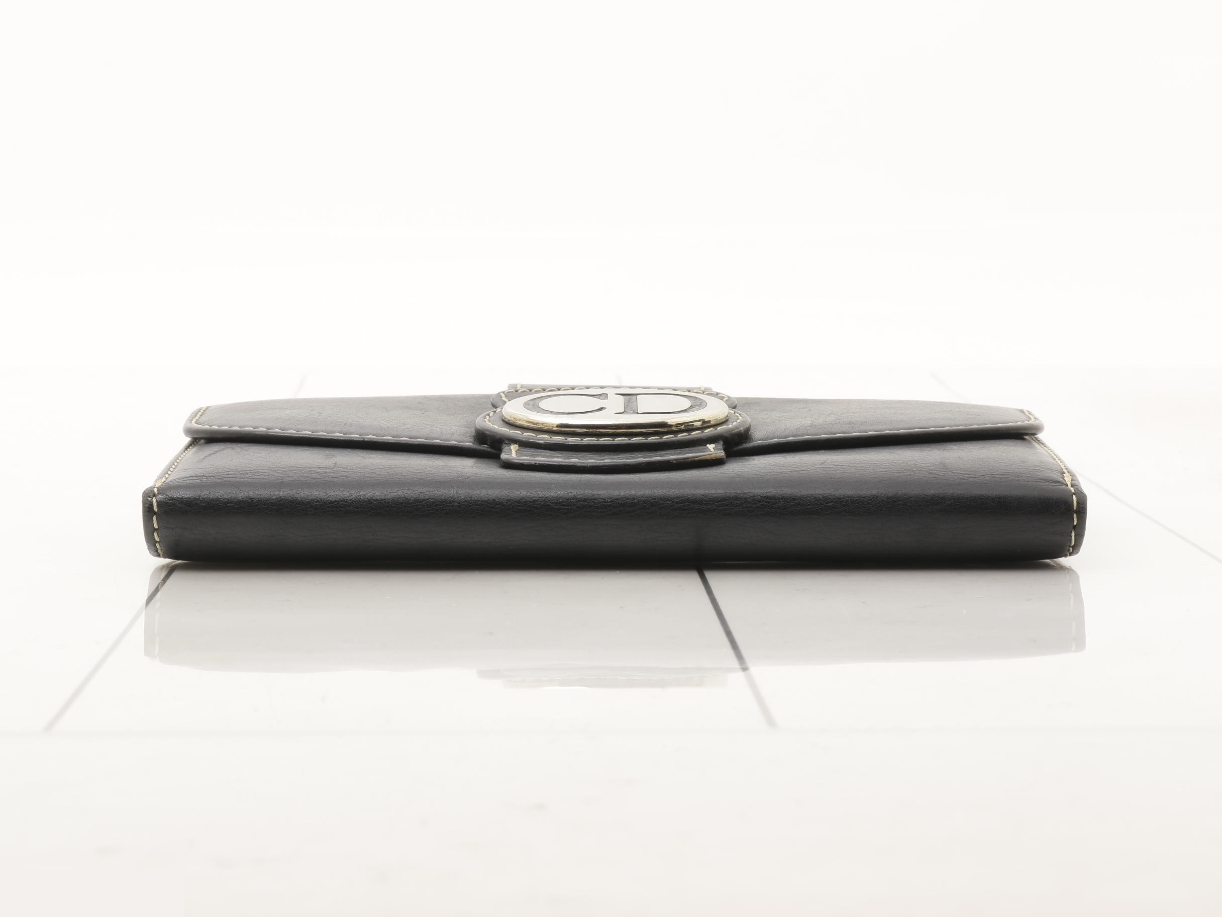 Flap-closure long wallet, bag/wallet, black — view 3