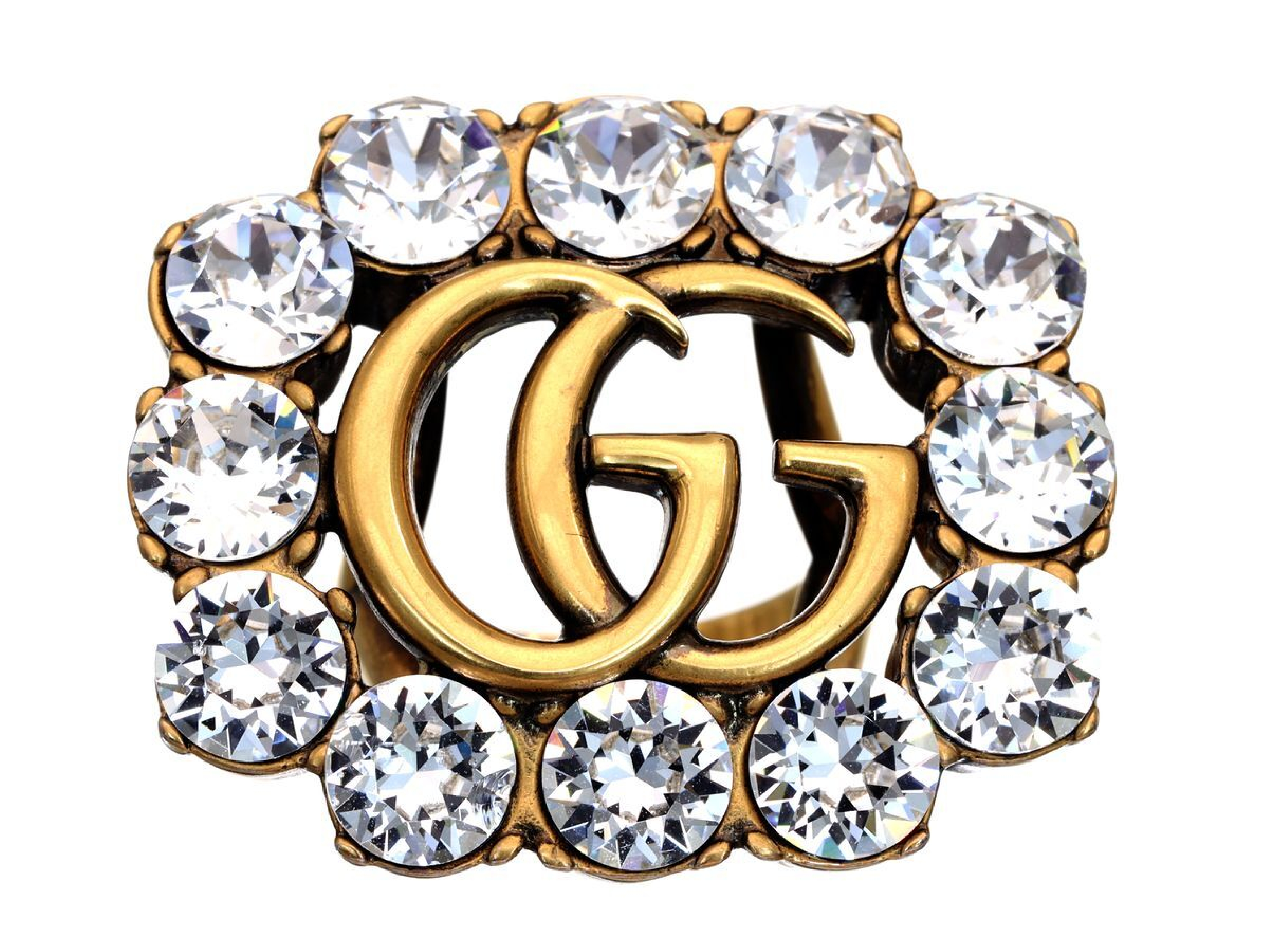 Marmont Double G XS Rhinestone GP Ring 23.2g — view 2