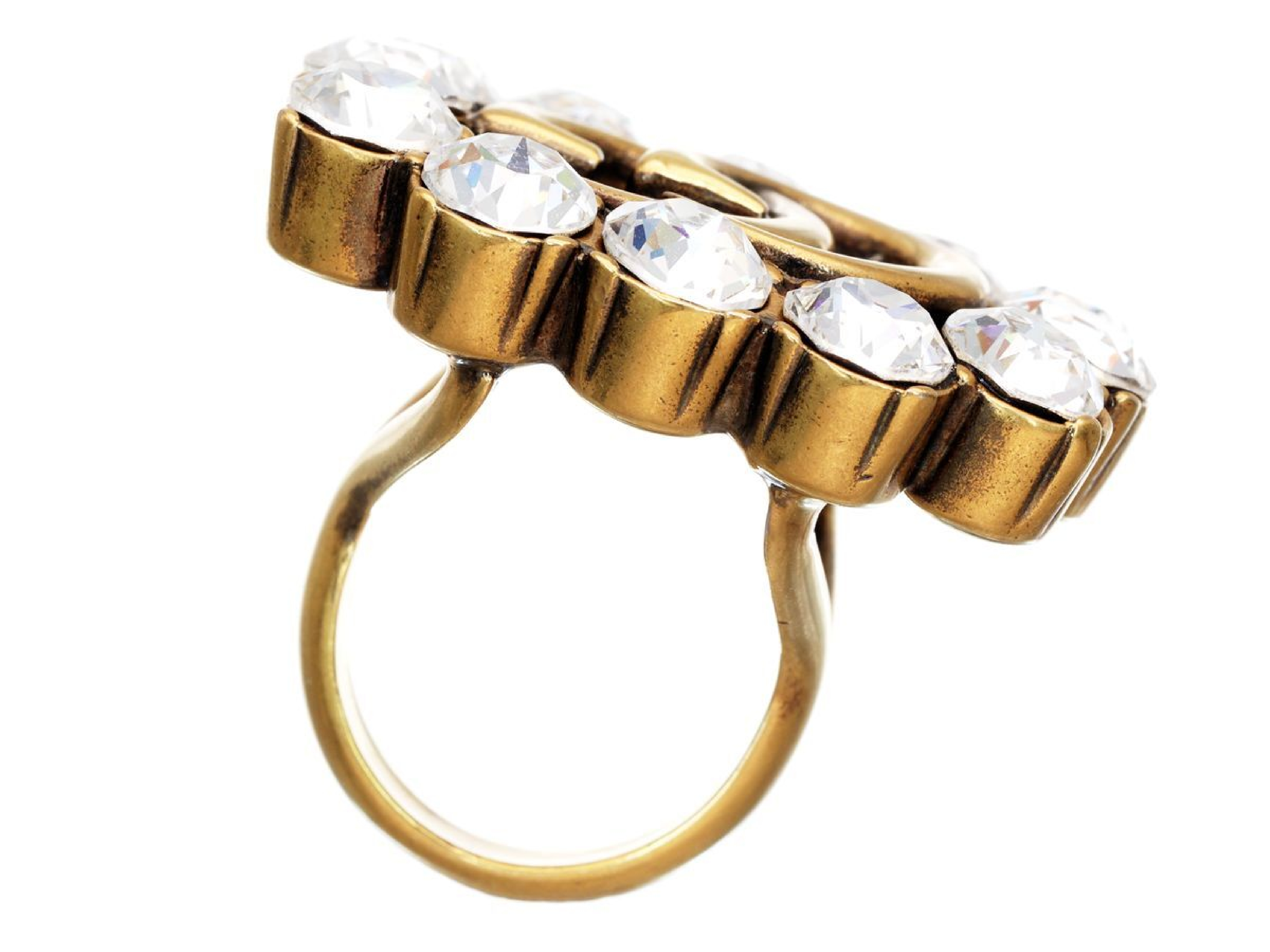 Marmont Double G XS Rhinestone GP Ring 23.2g — view 4