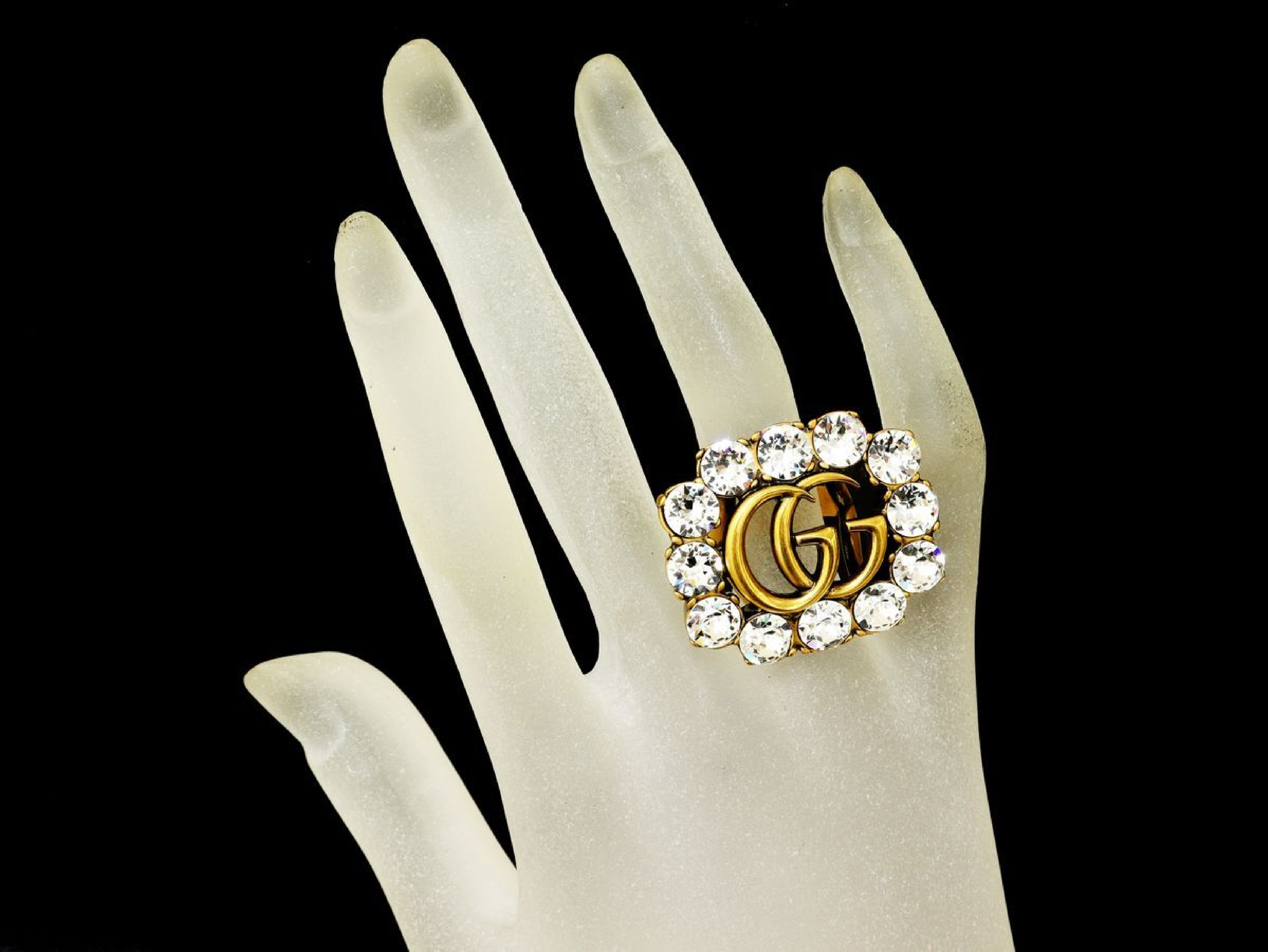 Marmont Double G XS Rhinestone GP Ring 23.2g — view 9