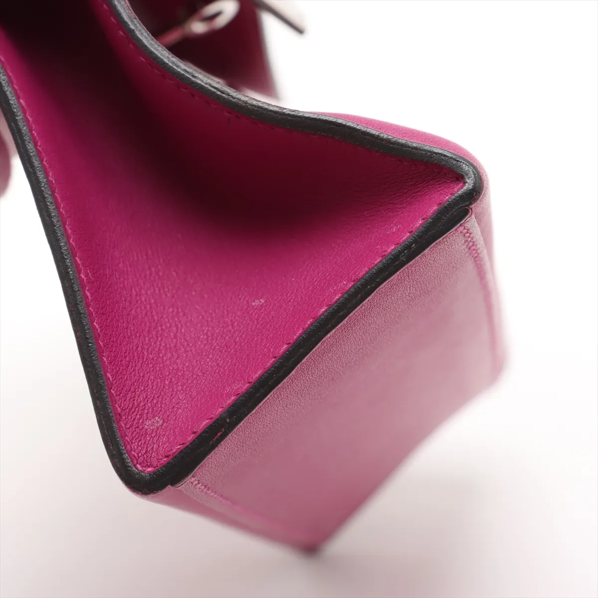 [Individually wrapped] Hermes Pochette Kelly Vaux Swift Rose Purple Silver Hardware C:2018 — view 11