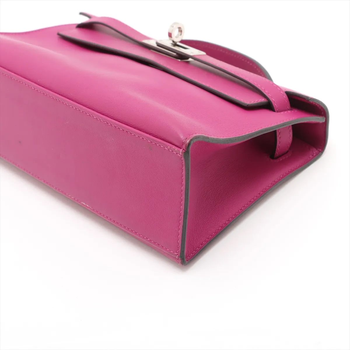 [Individually wrapped] Hermes Pochette Kelly Vaux Swift Rose Purple Silver Hardware C:2018 — view 3