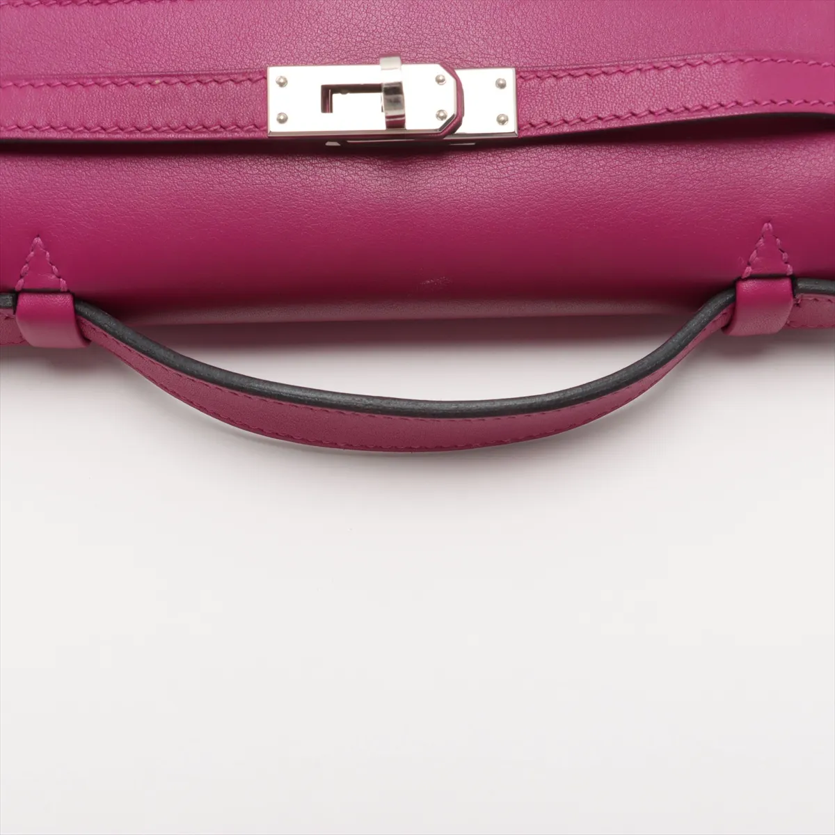 [Individually wrapped] Hermes Pochette Kelly Vaux Swift Rose Purple Silver Hardware C:2018 — view 5