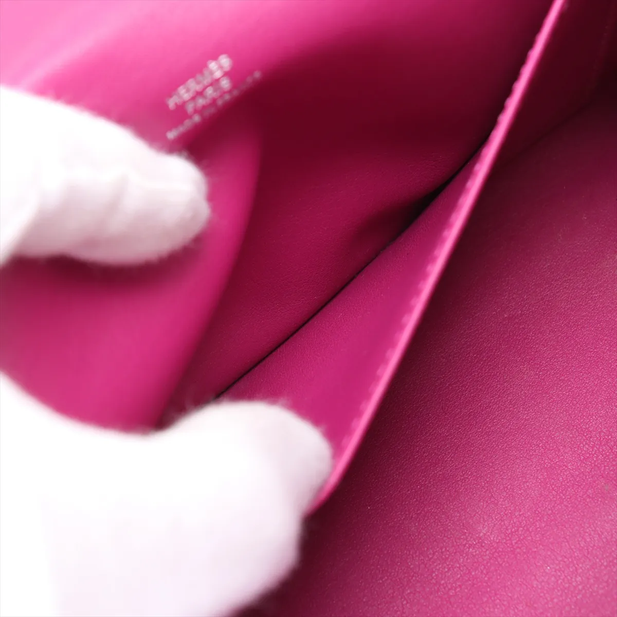 [Individually wrapped] Hermes Pochette Kelly Vaux Swift Rose Purple Silver Hardware C:2018 — view 8