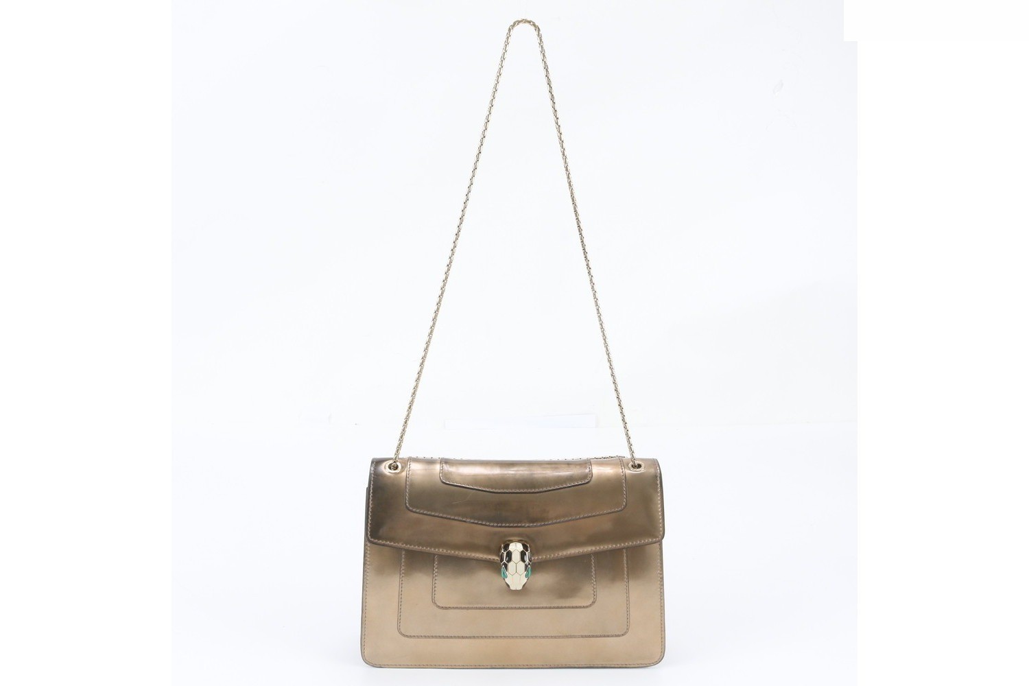 Serpenti Chain Leather 2-Way Shoulder Bag — view 4