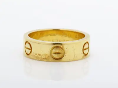 Love Ring, 750YG, 6.3g, #49, width approximately 5.5mm