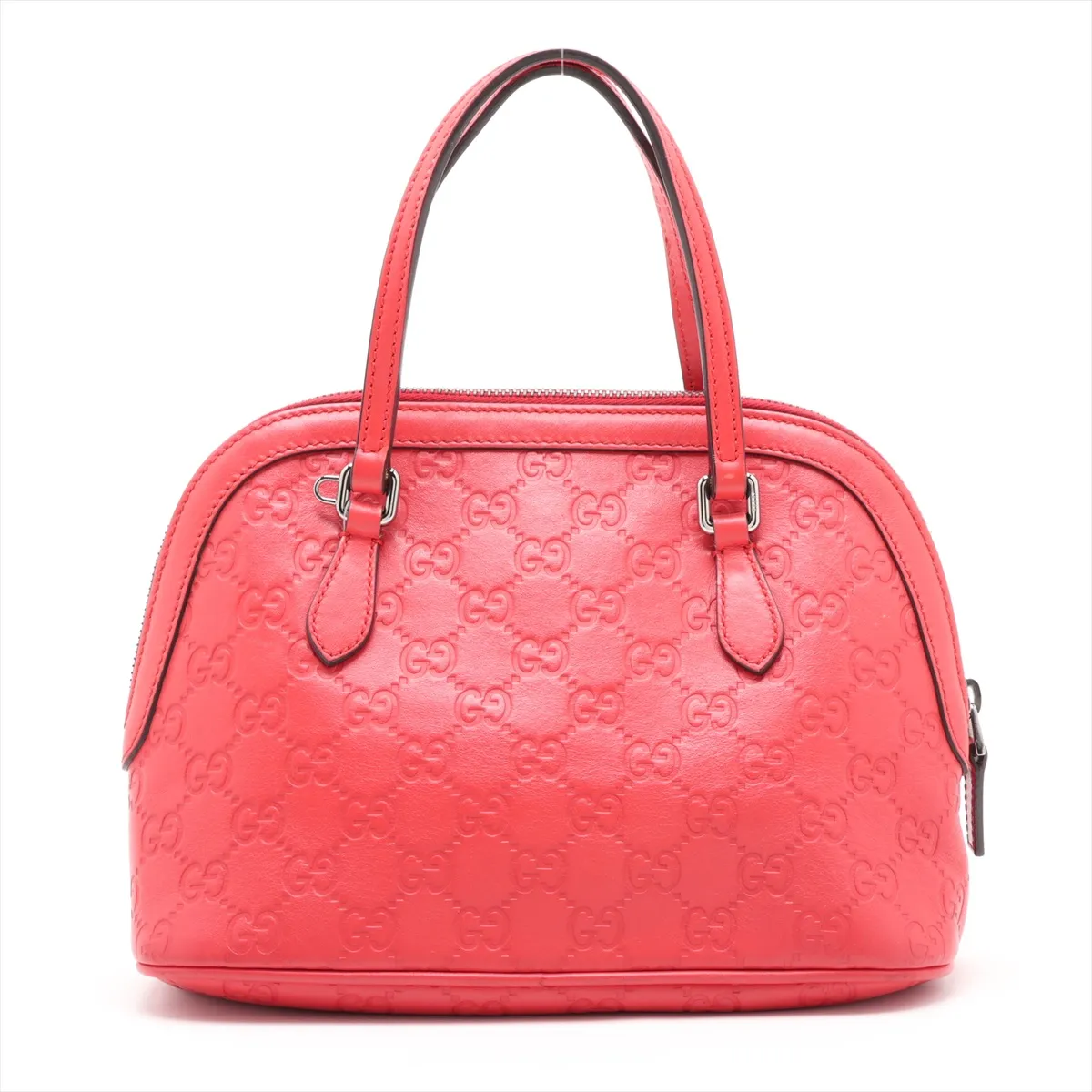 Leather 2-Way Handbag, Red, Outlet — view 2