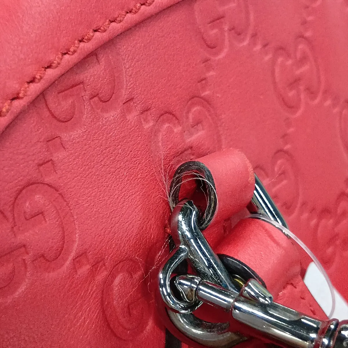 Leather 2-Way Handbag, Red, Outlet — view 11