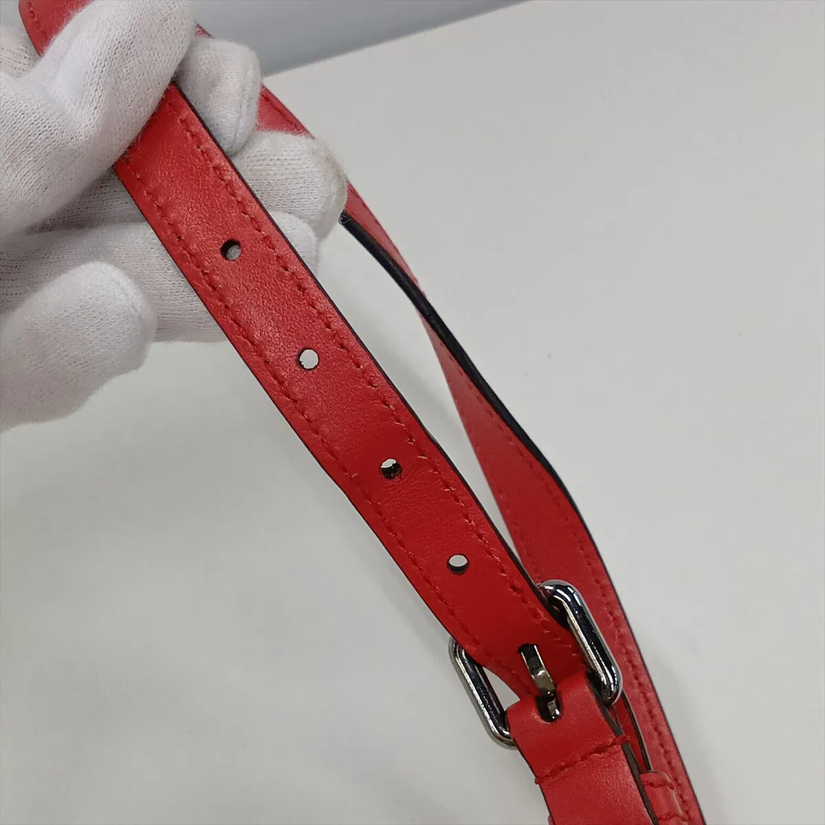 Leather 2-Way Handbag, Red, Outlet — view 12