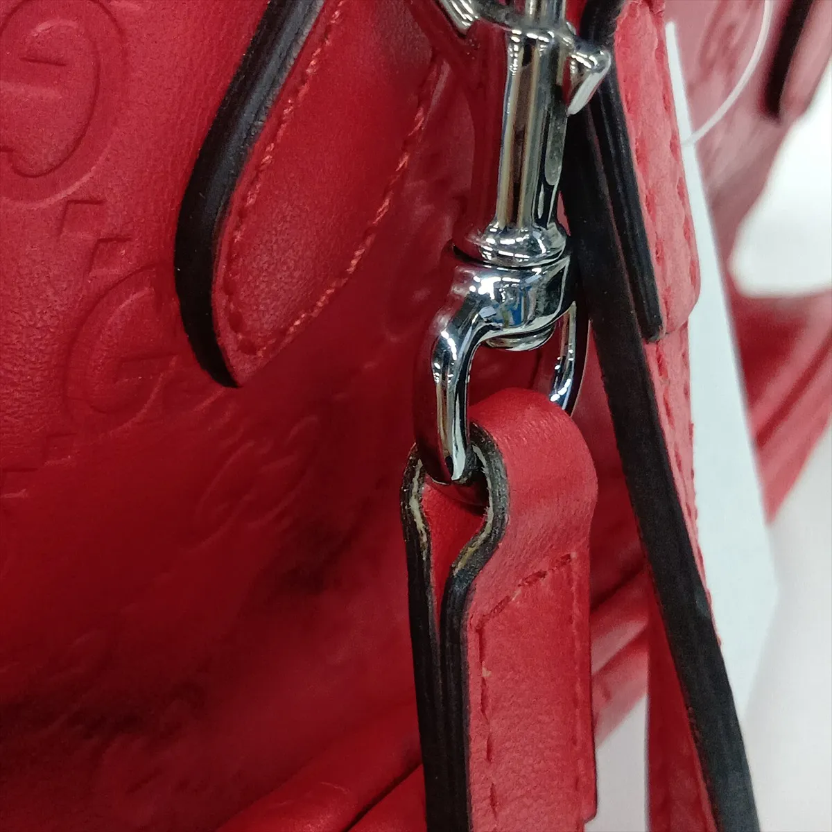 Leather 2-Way Handbag, Red, Outlet — view 13