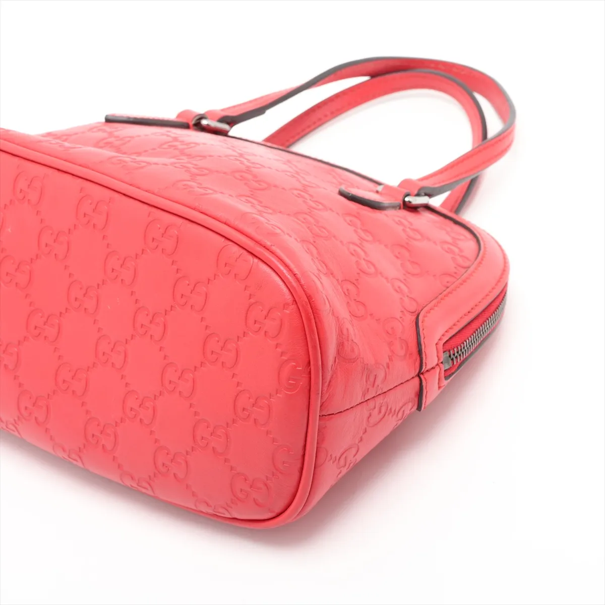 Leather 2-Way Handbag, Red, Outlet — view 3