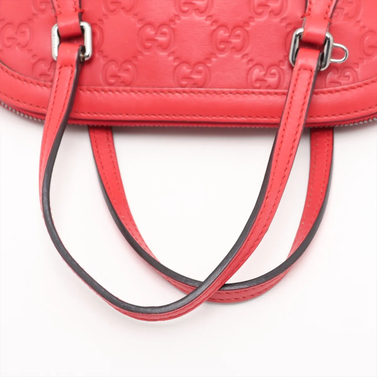 Leather 2-Way Handbag, Red, Outlet — view 5