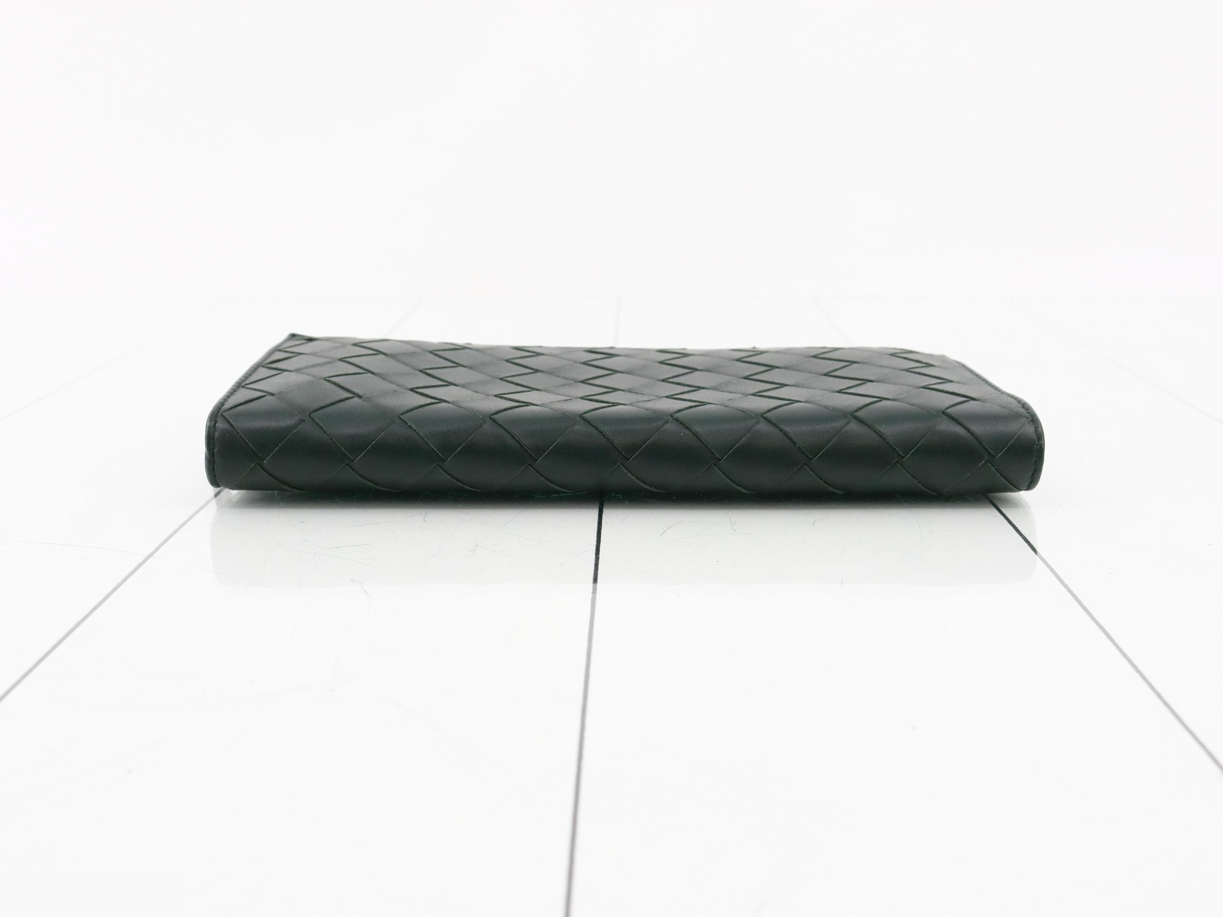Intrecciato (bag) and round wallet, dark green — view 3