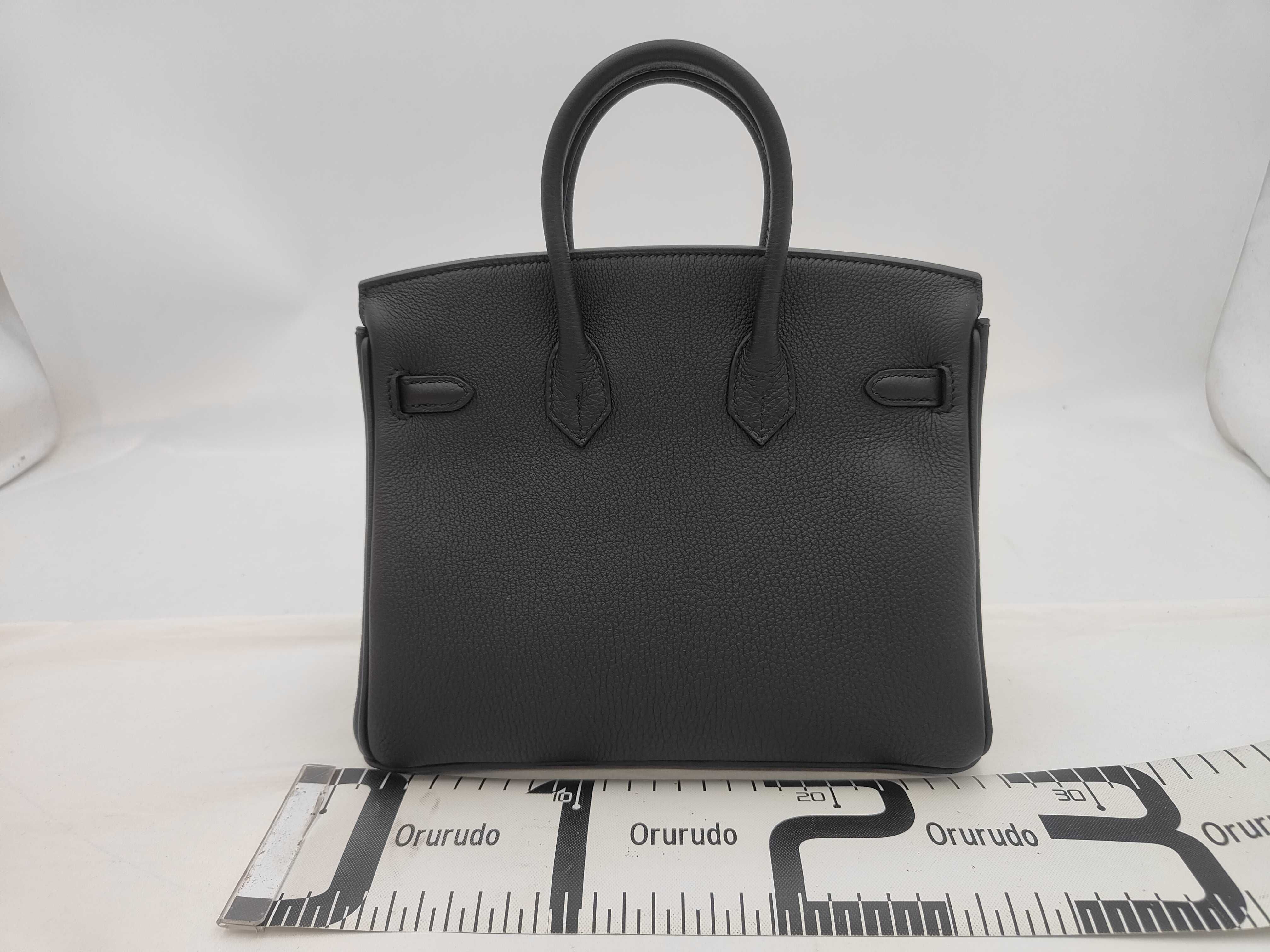 Birkin 25 Togo Black Silver Hardware G Stamp Handbag — view 2