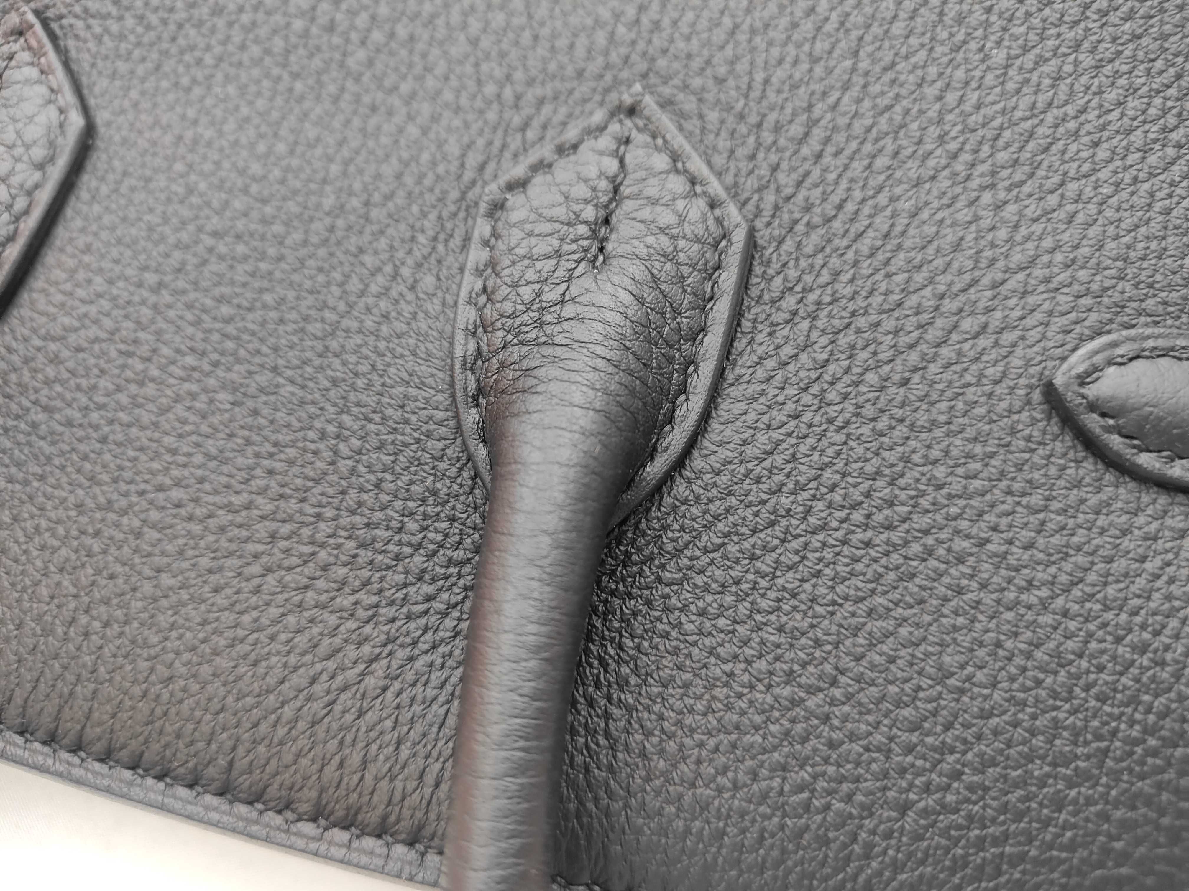 Birkin 25 Togo Black Silver Hardware G Stamp Handbag — view 5