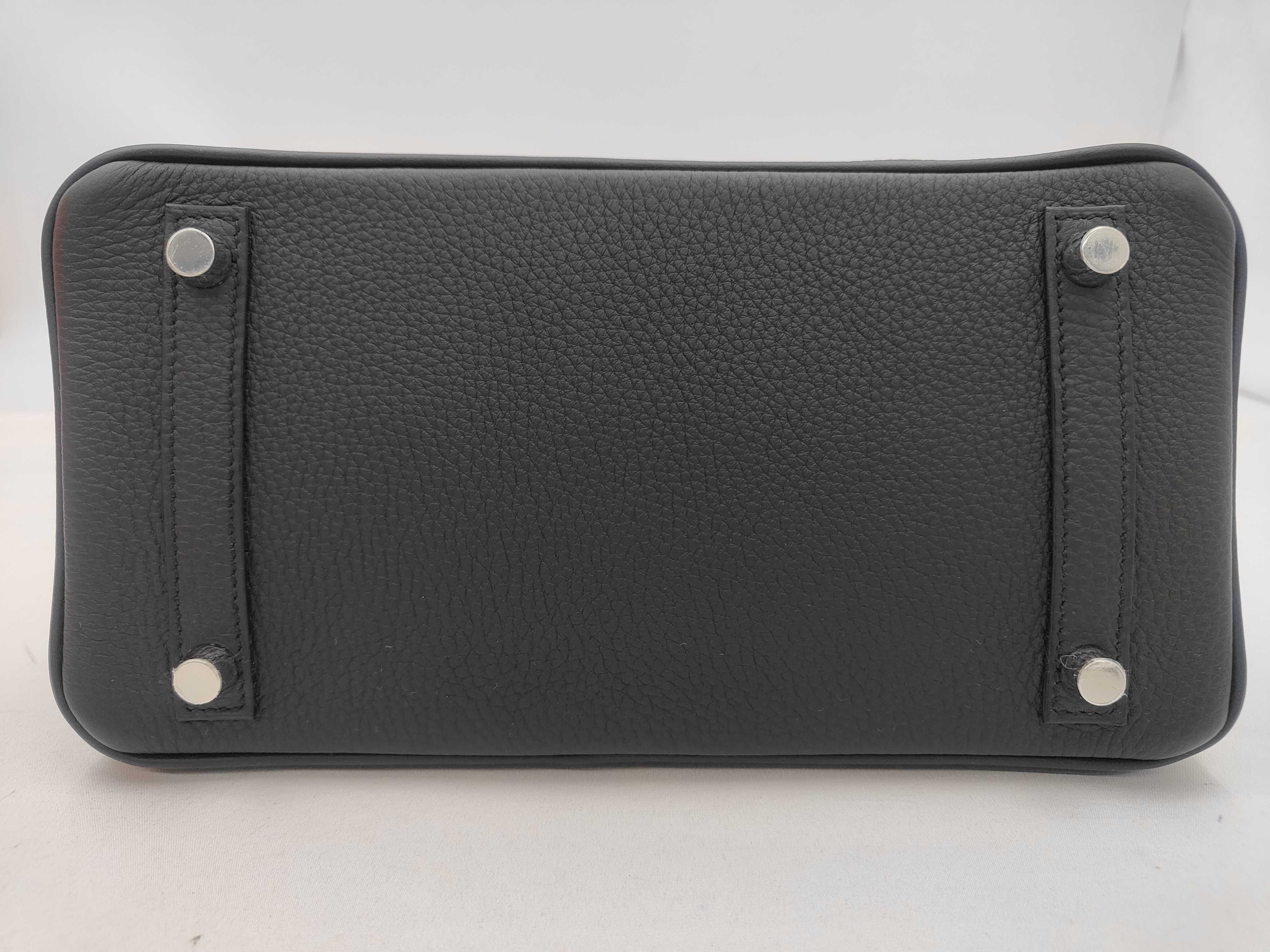 Birkin 25 Togo Black Silver Hardware G Stamp Handbag — view 7