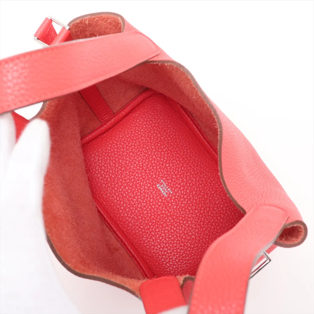 Picotin Lock 18 PM, Taurillon Clemence leather, Rouge Pivoine, Silver hardware R: 2014 — view 7
