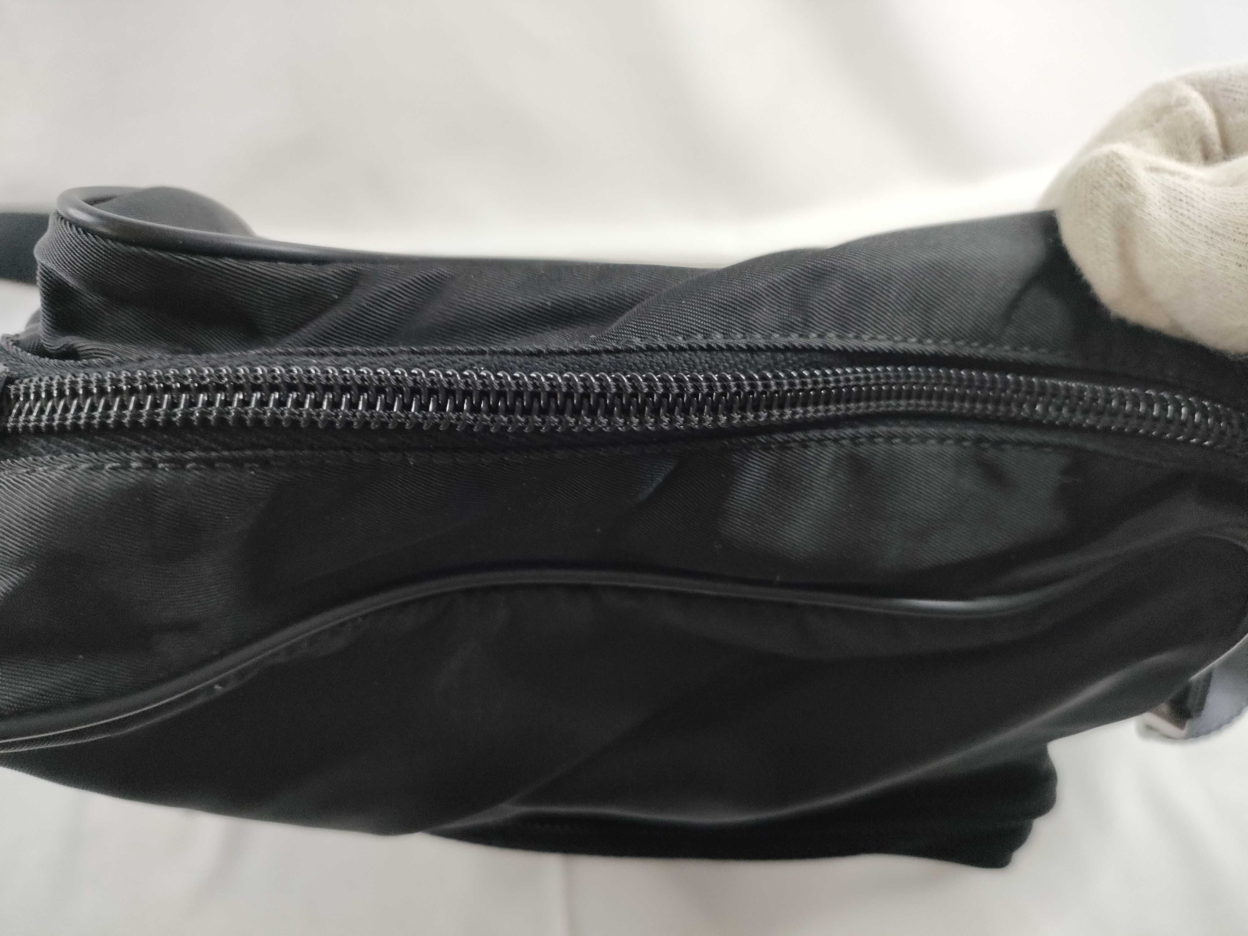 Nylon Shoulder Bag, Black Nylon Shoulder Bag — view 9