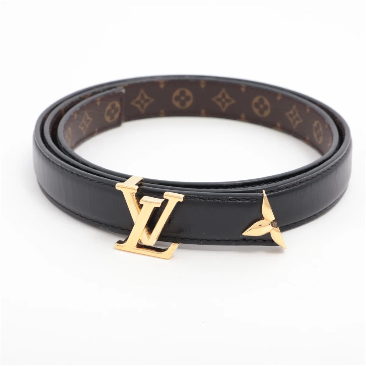 M8232W Belt Pretty LV20MM Reversible BC1295 Belt 75 GP x PVC x Leather Noir