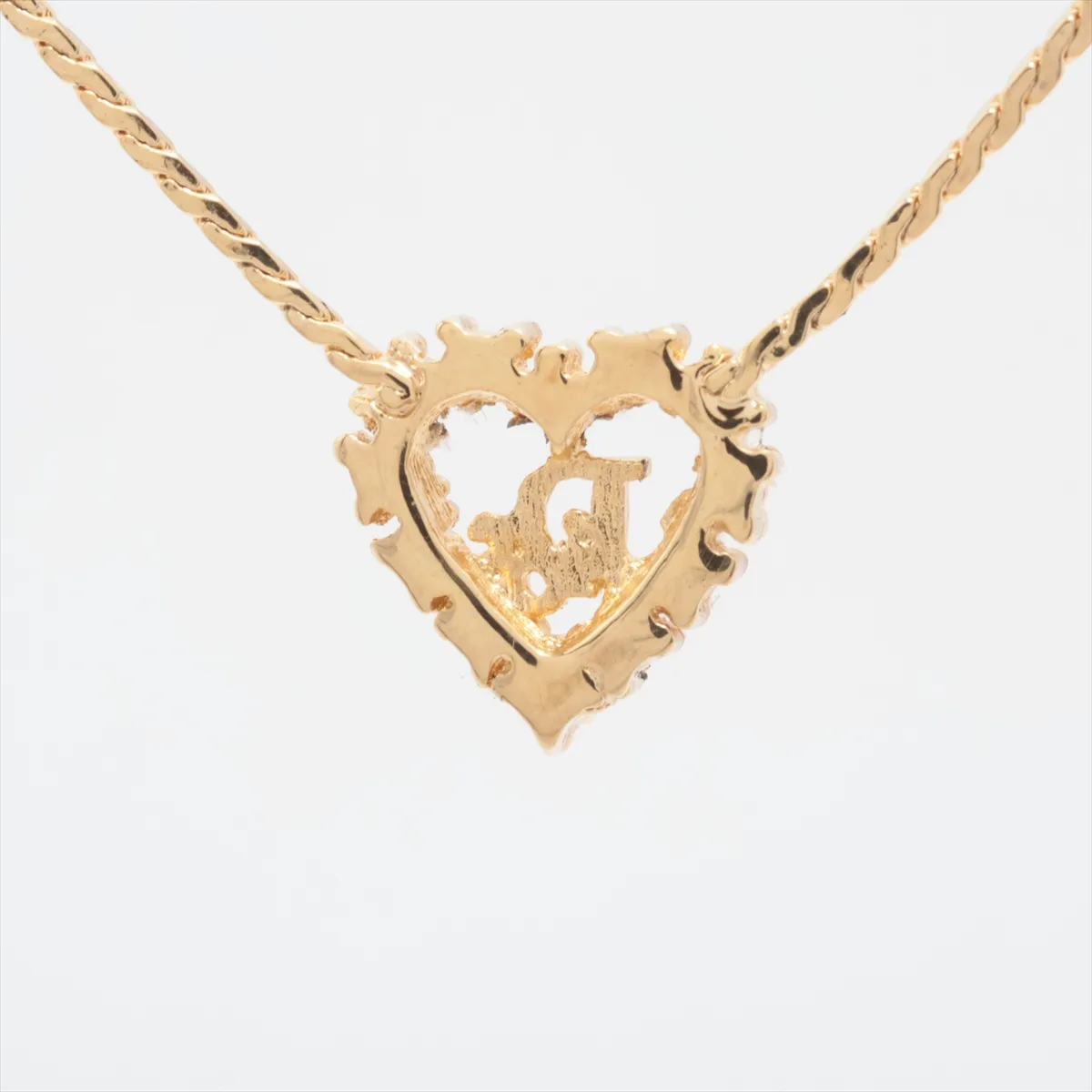logo necklace GP x Rhinestone Gold — view 2