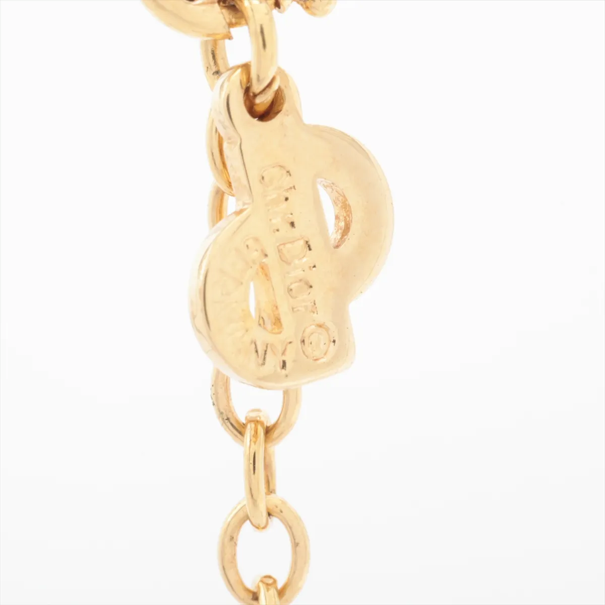 logo necklace GP x Rhinestone Gold — view 4