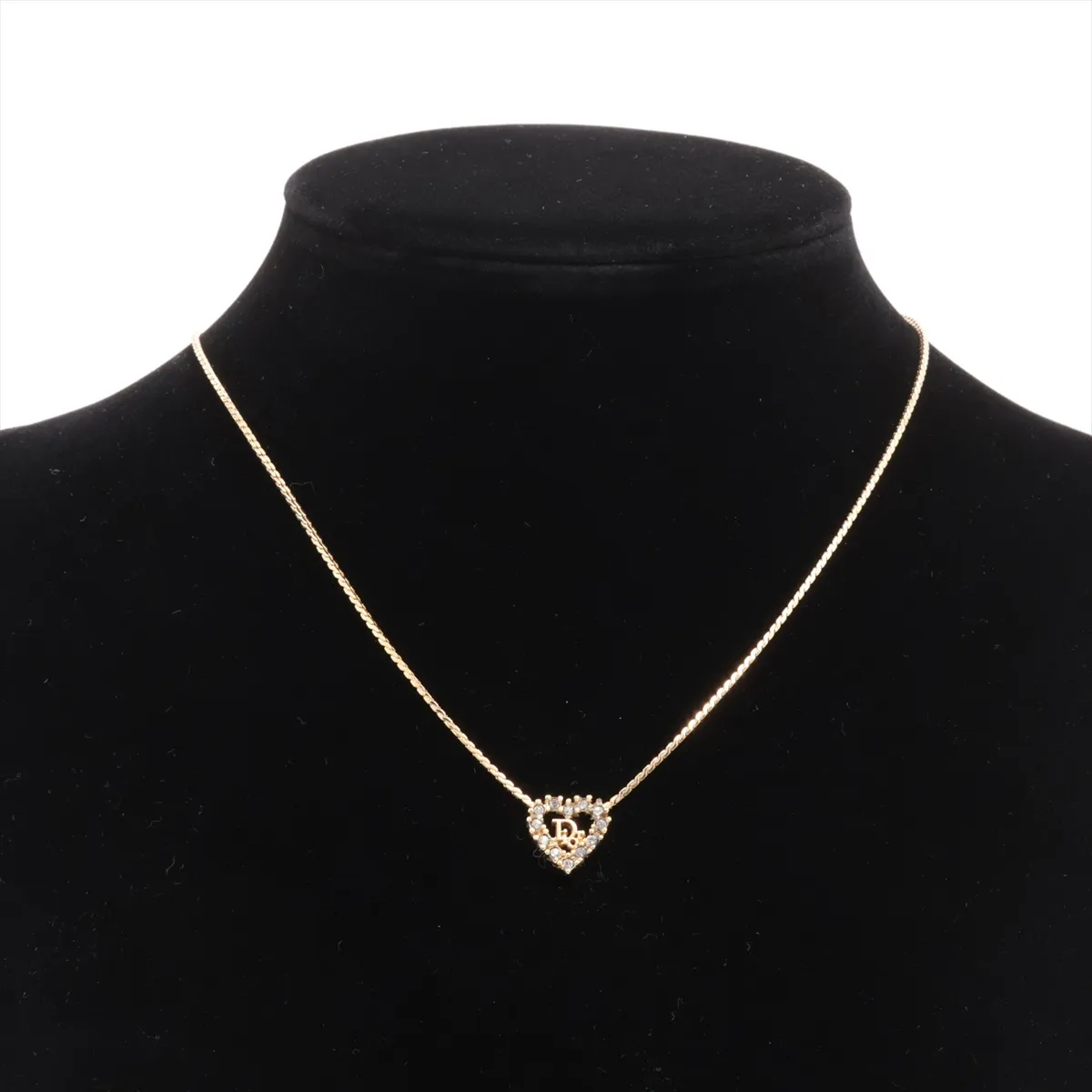 logo necklace GP x Rhinestone Gold — view 5