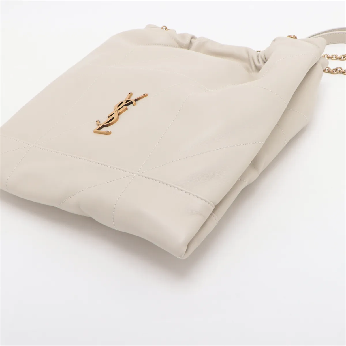 Jamie Leather Chain Shoulder Bag White 781666 — view 3