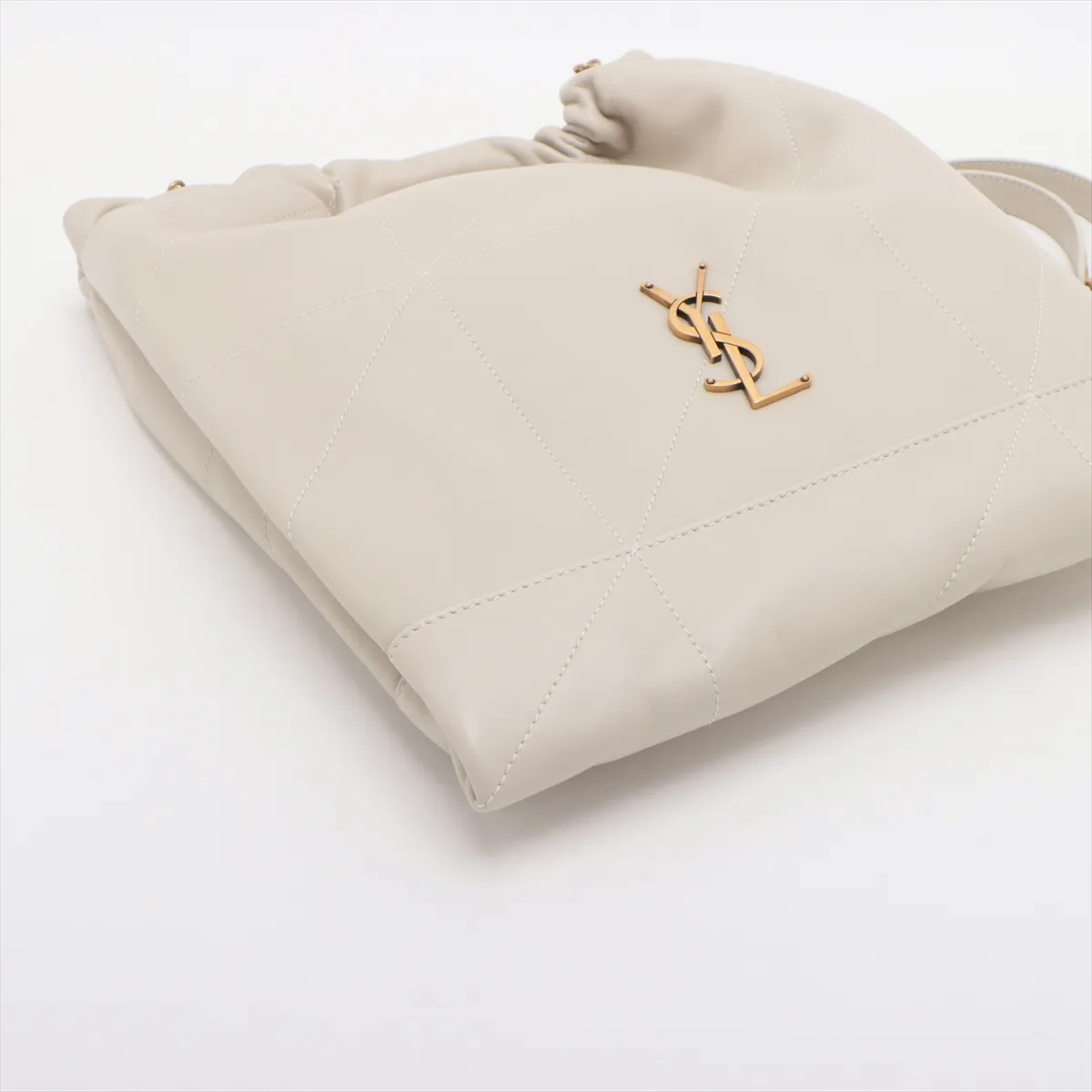 Jamie Leather Chain Shoulder Bag White 781666 — view 4