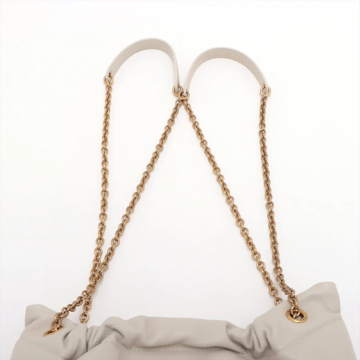 Jamie Leather Chain Shoulder Bag White 781666 — view 6
