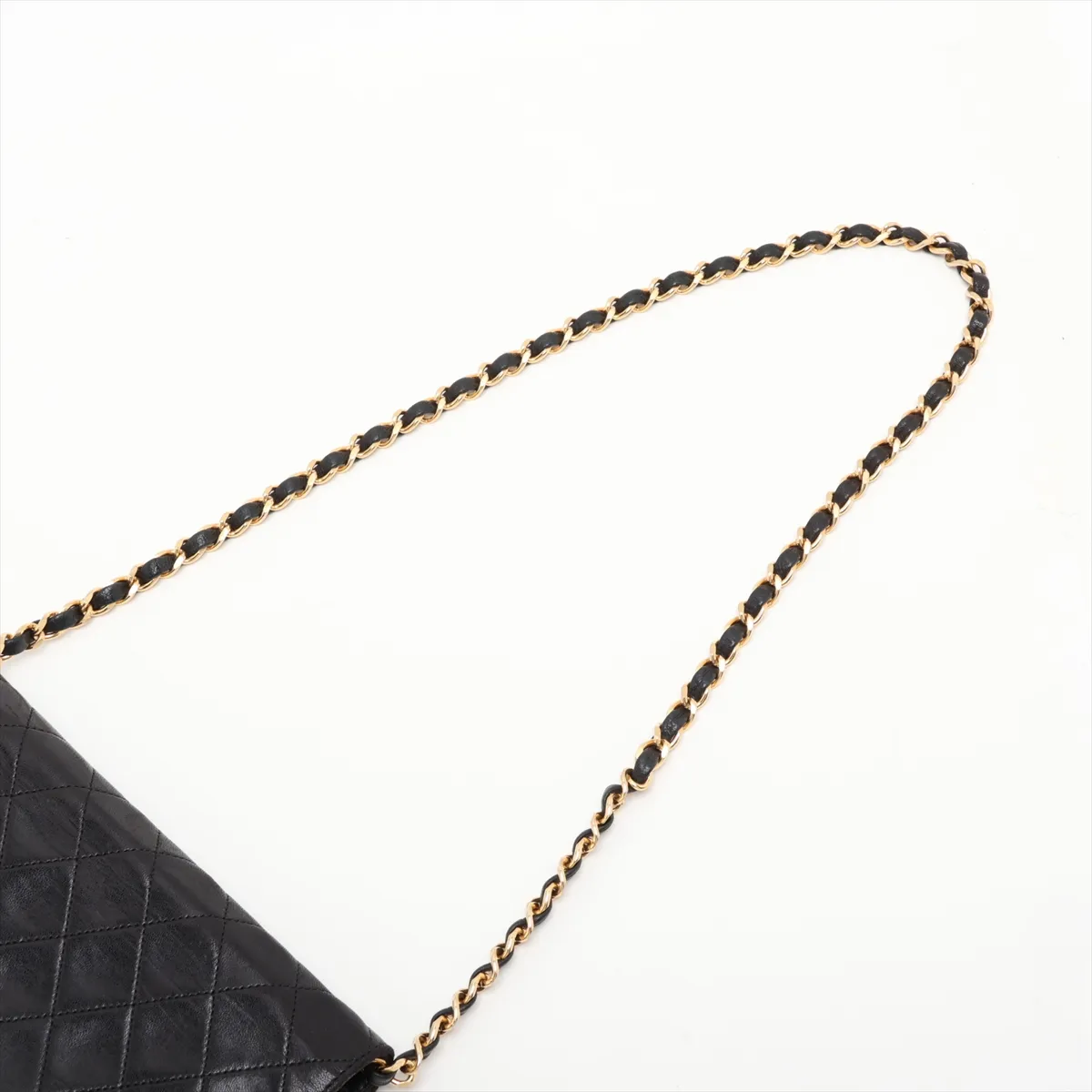 Matelassé Lambskin Chain Shoulder Bag, Push Lock, Black with Gold Hardware, 0111974 (Serial Number 0) — view 5