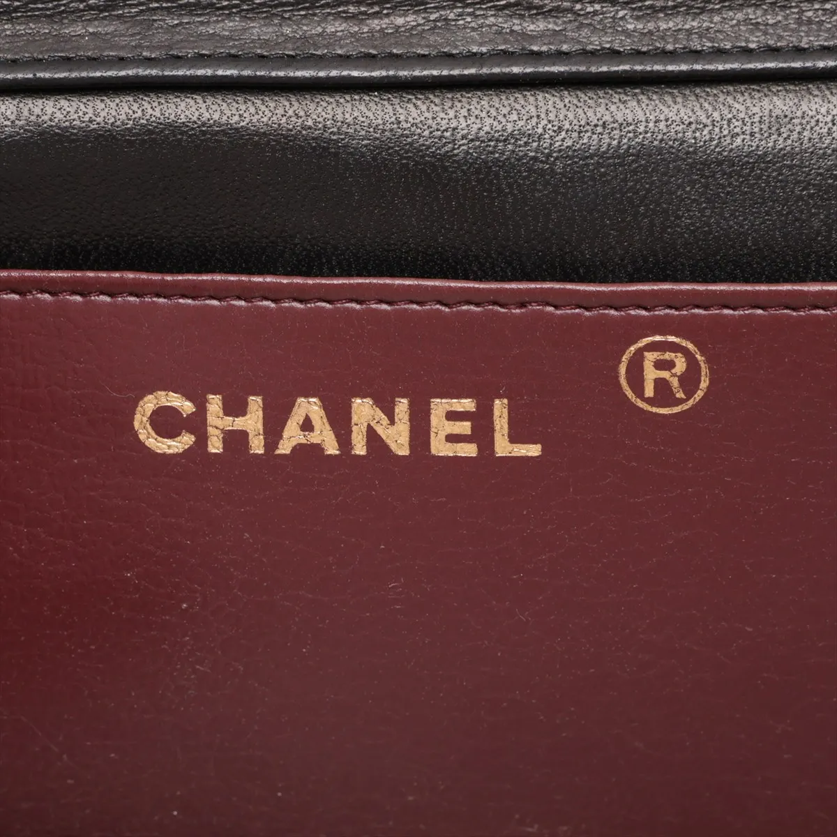 Matelassé Lambskin Chain Shoulder Bag, Push Lock, Black with Gold Hardware, 0111974 (Serial Number 0) — view 8