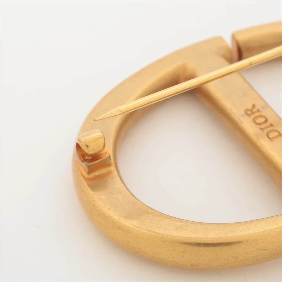 CD Navy brooch, gold-plated with faux pearls. Shows signs of wear, including — view 3