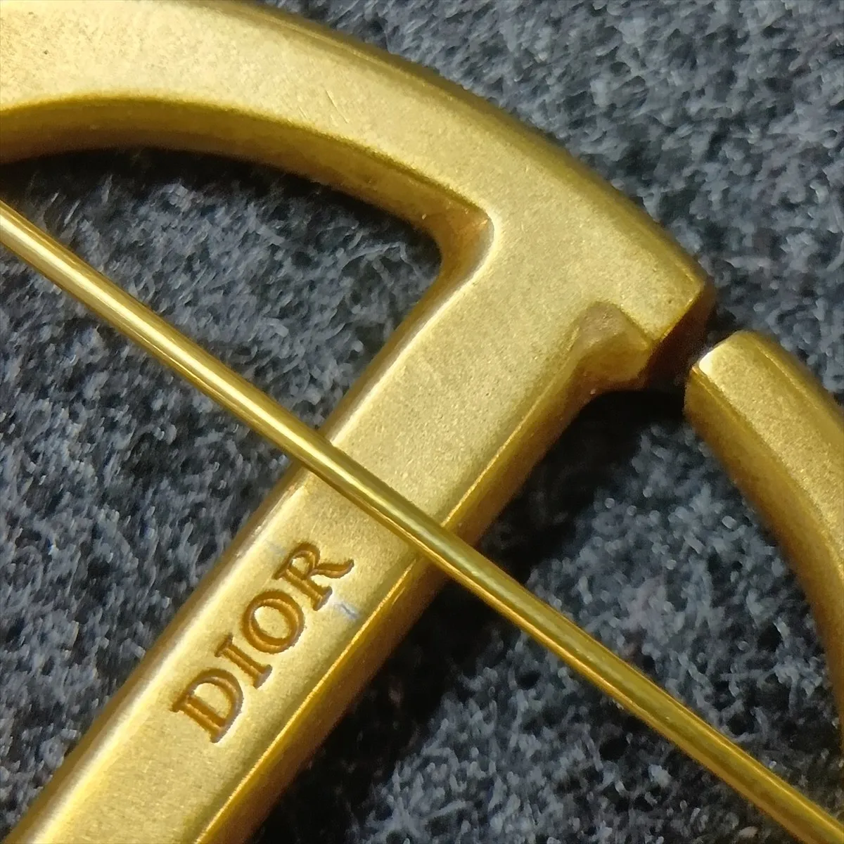 CD Navy brooch, gold-plated with faux pearls. Shows signs of wear, including — view 6