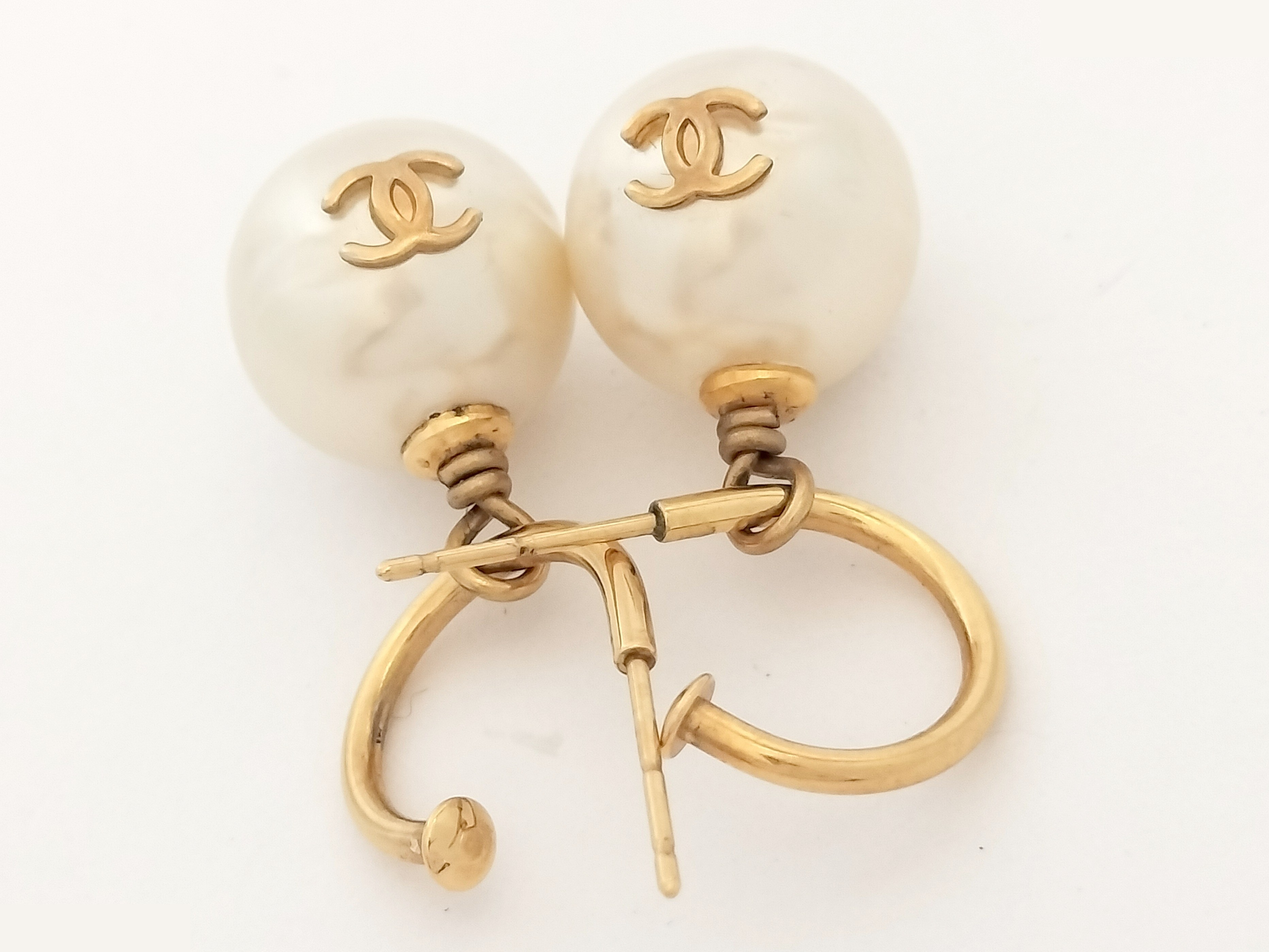 Coco F Pearl Gold Earrings — view 4