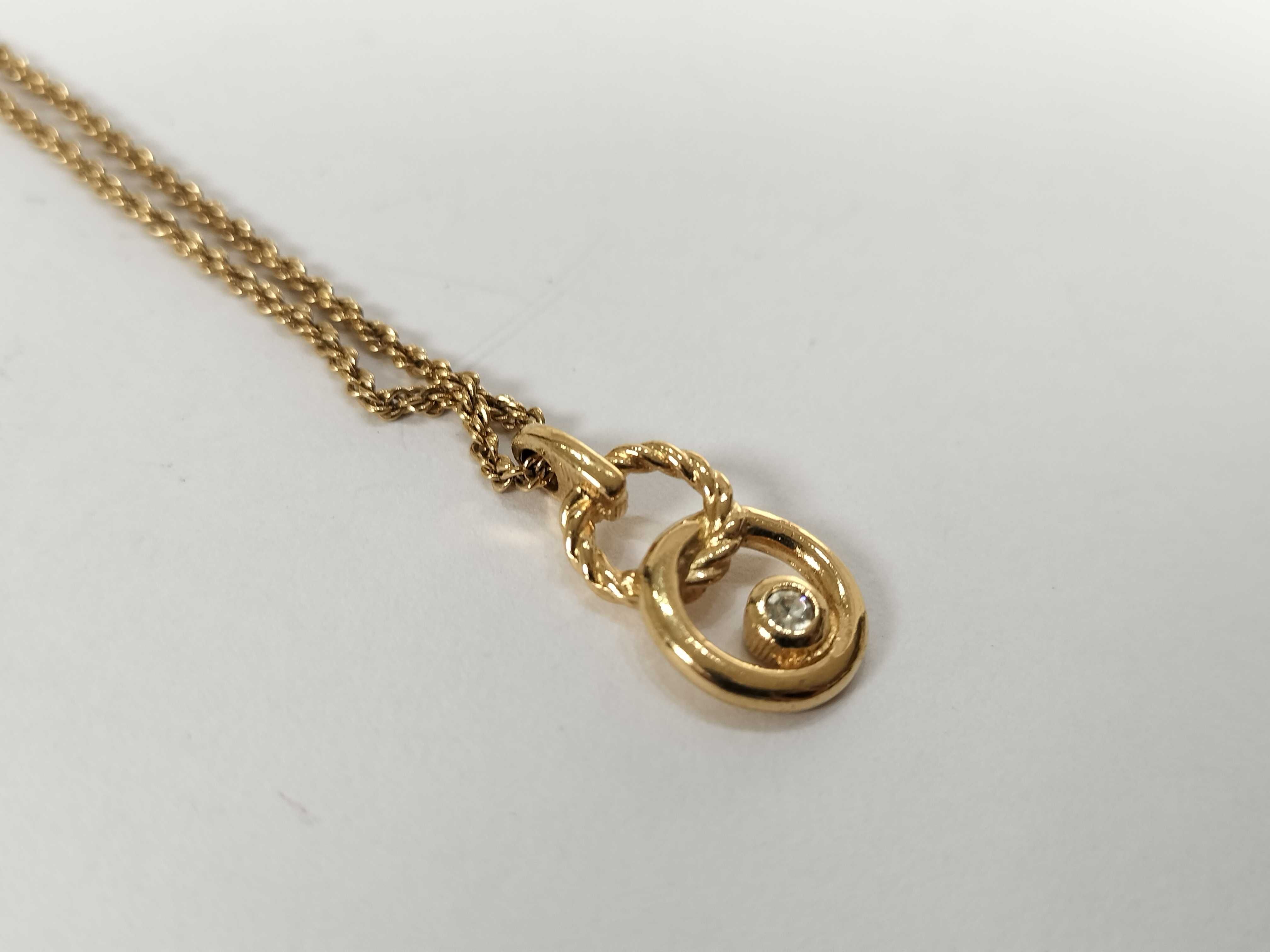 Gold Necklace with Stones — view 8
