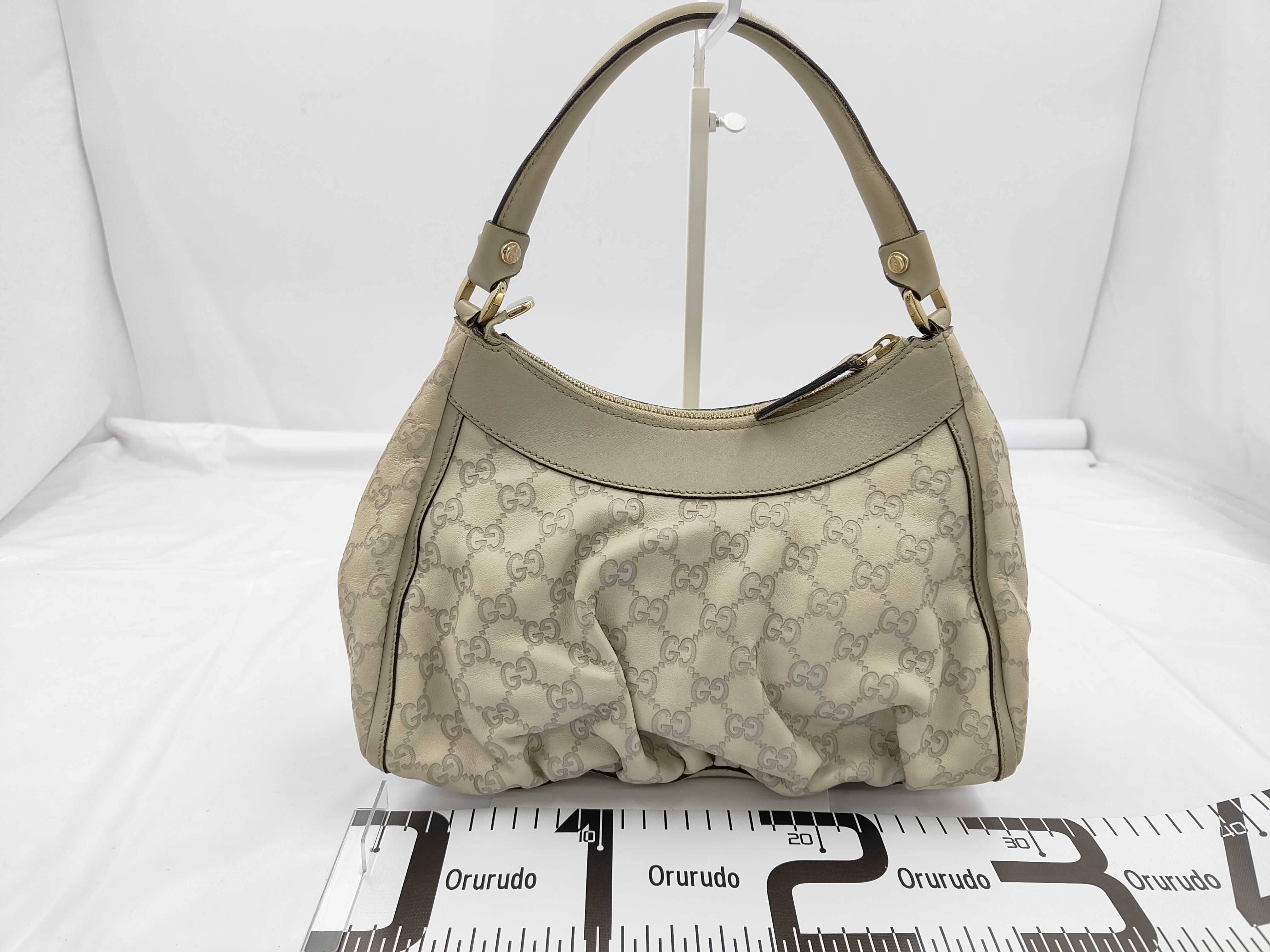 White Leather D-Buckle Shoulder Bag (Handbag) — view 2