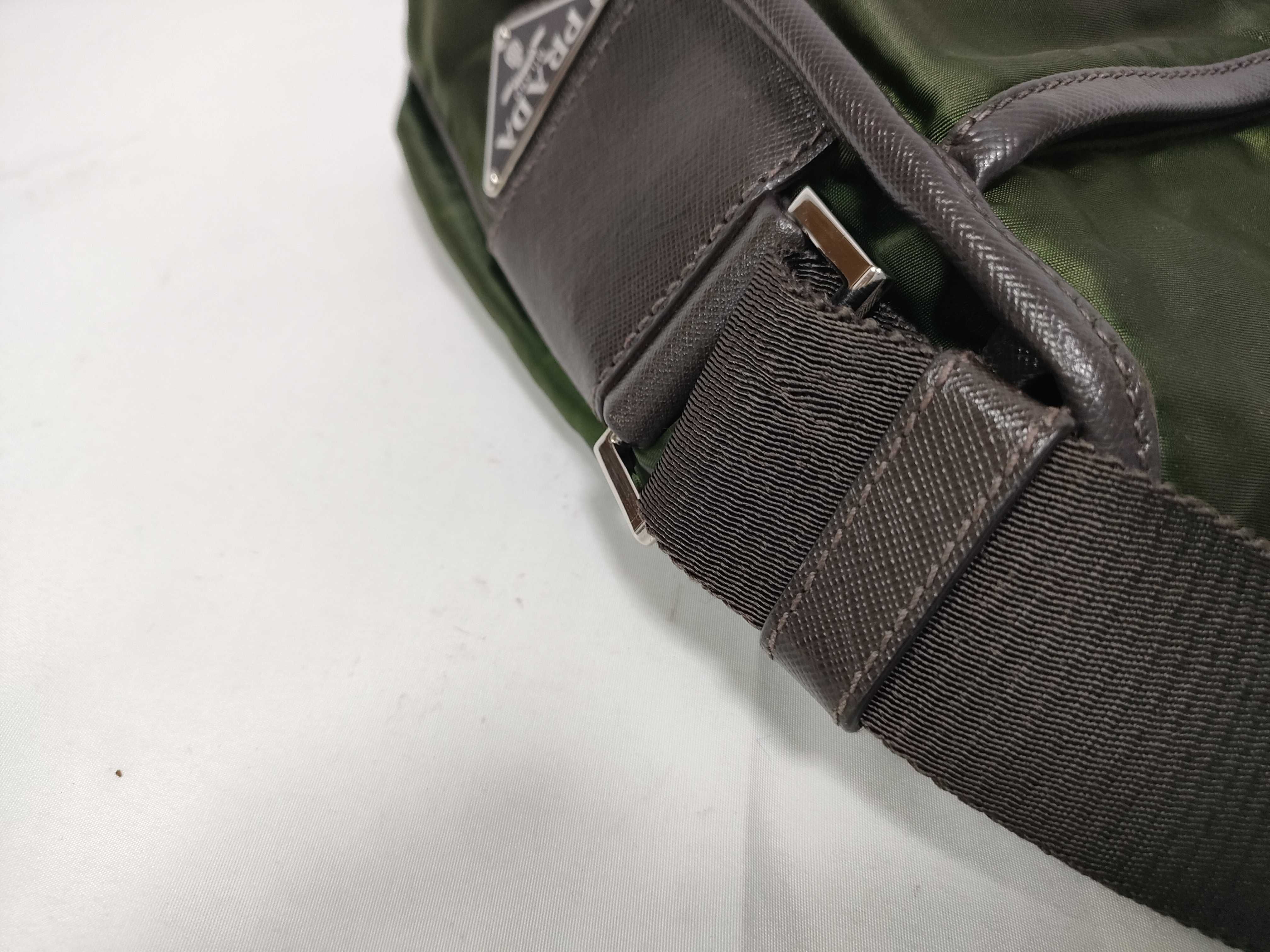 (Prada) Current model shoulder bag, Saffiano nylon, triangular logo shoulder bag — view 8