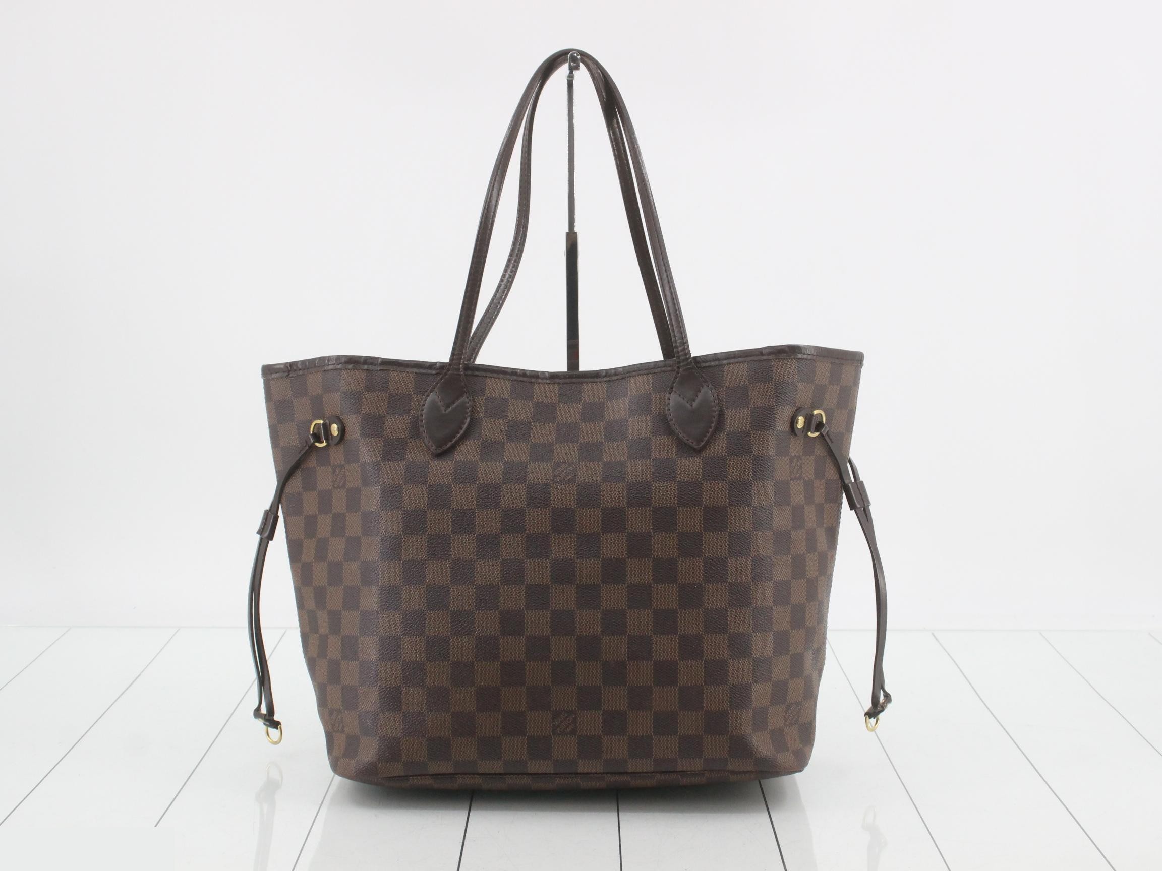 Neverfull MM Damier Ebene Brown Tote Bag — view 2